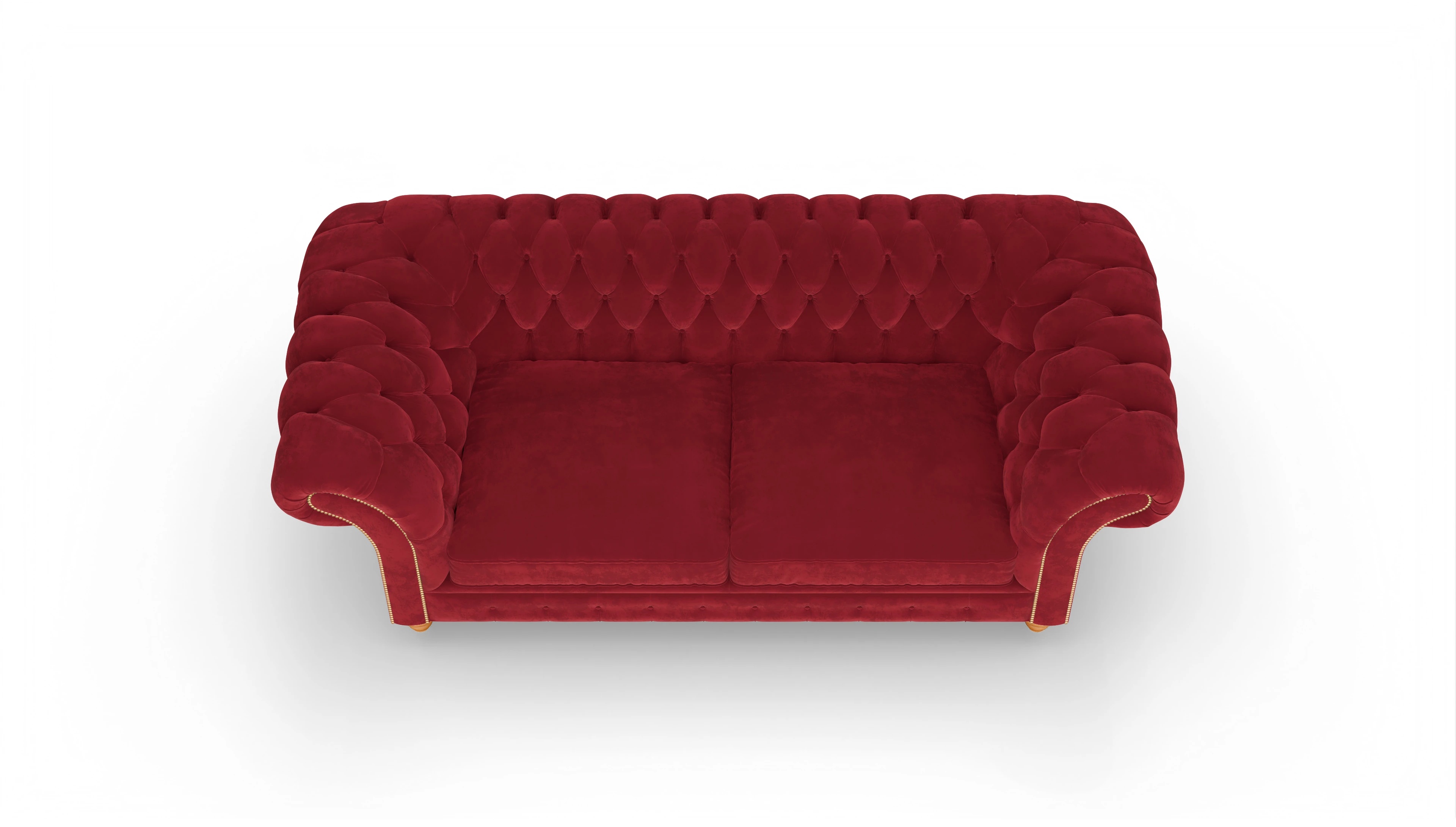 Ansicht des Produktes Knightsbridge 3-Sitzer in Samt rot