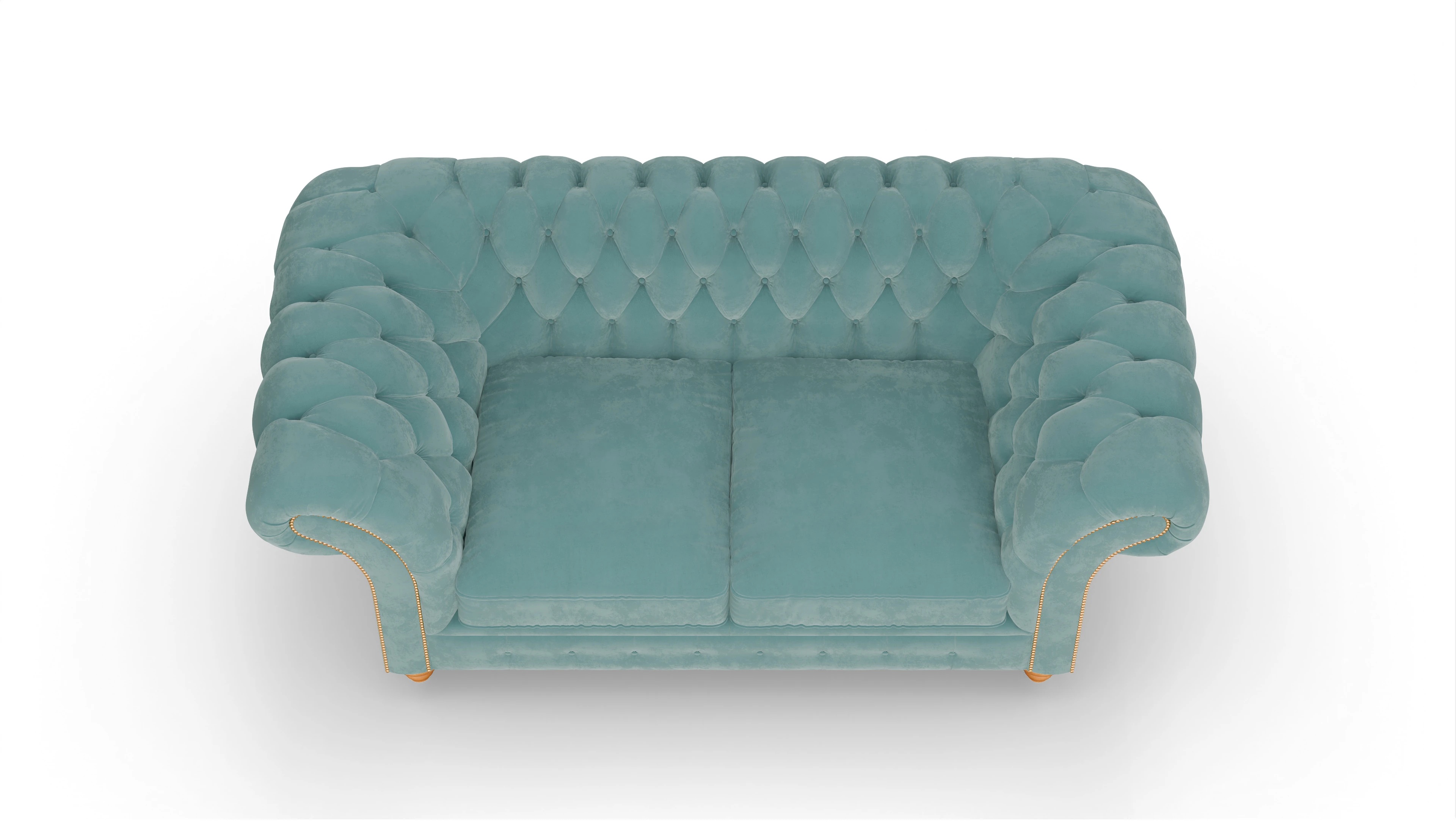 Ansicht des Produktes Knightsbridge 2-Sitzer in Samt blau