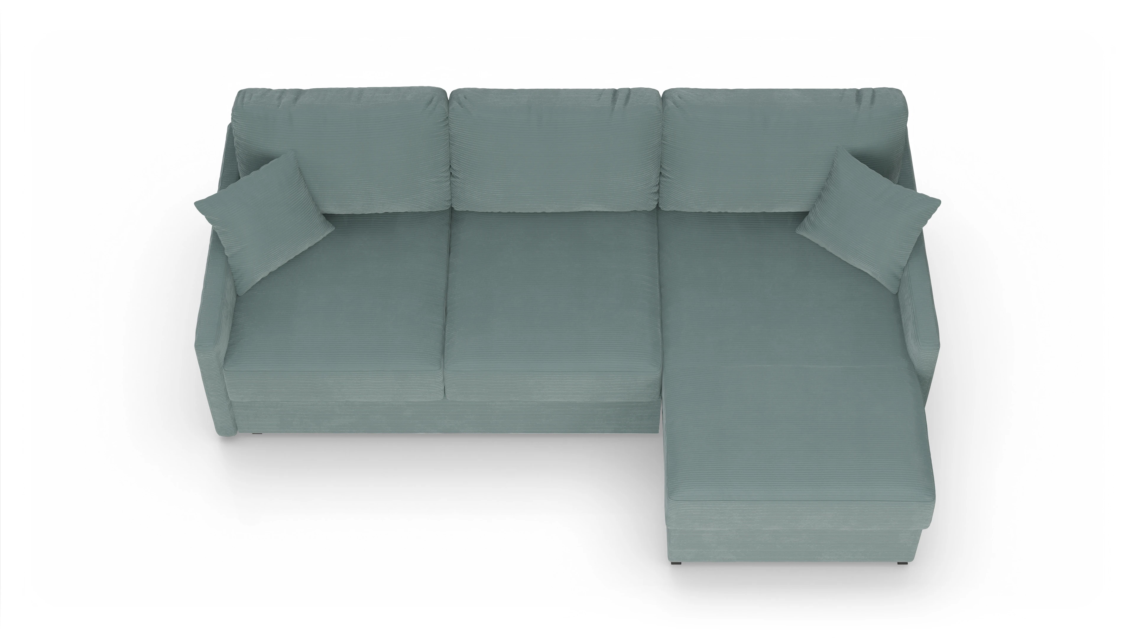 Ansicht des Produktes Karlstad Sofa mit Rec rechts in Cord blau