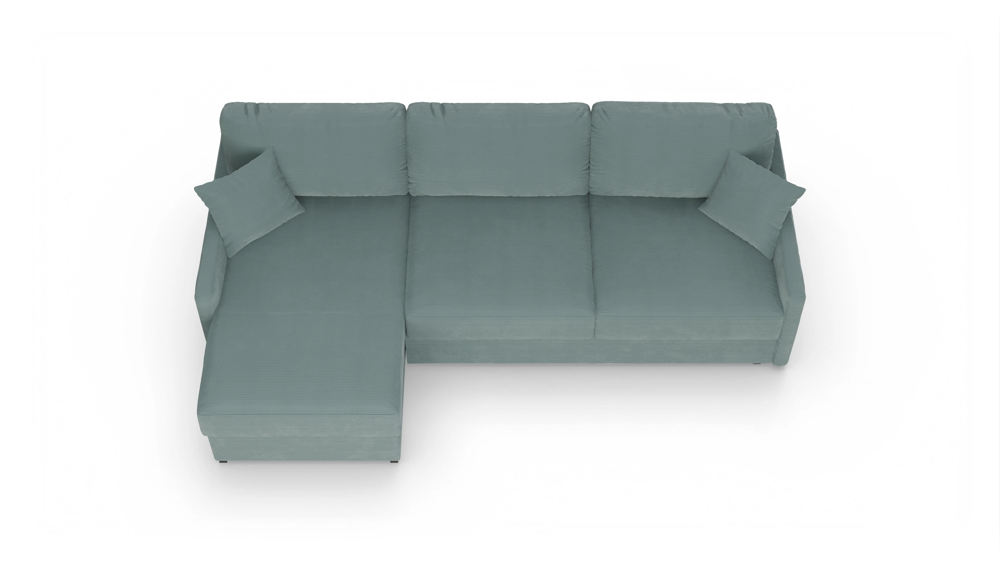 Ansicht des Produktes Karlstad Sofa mit Rec links in Cord blau