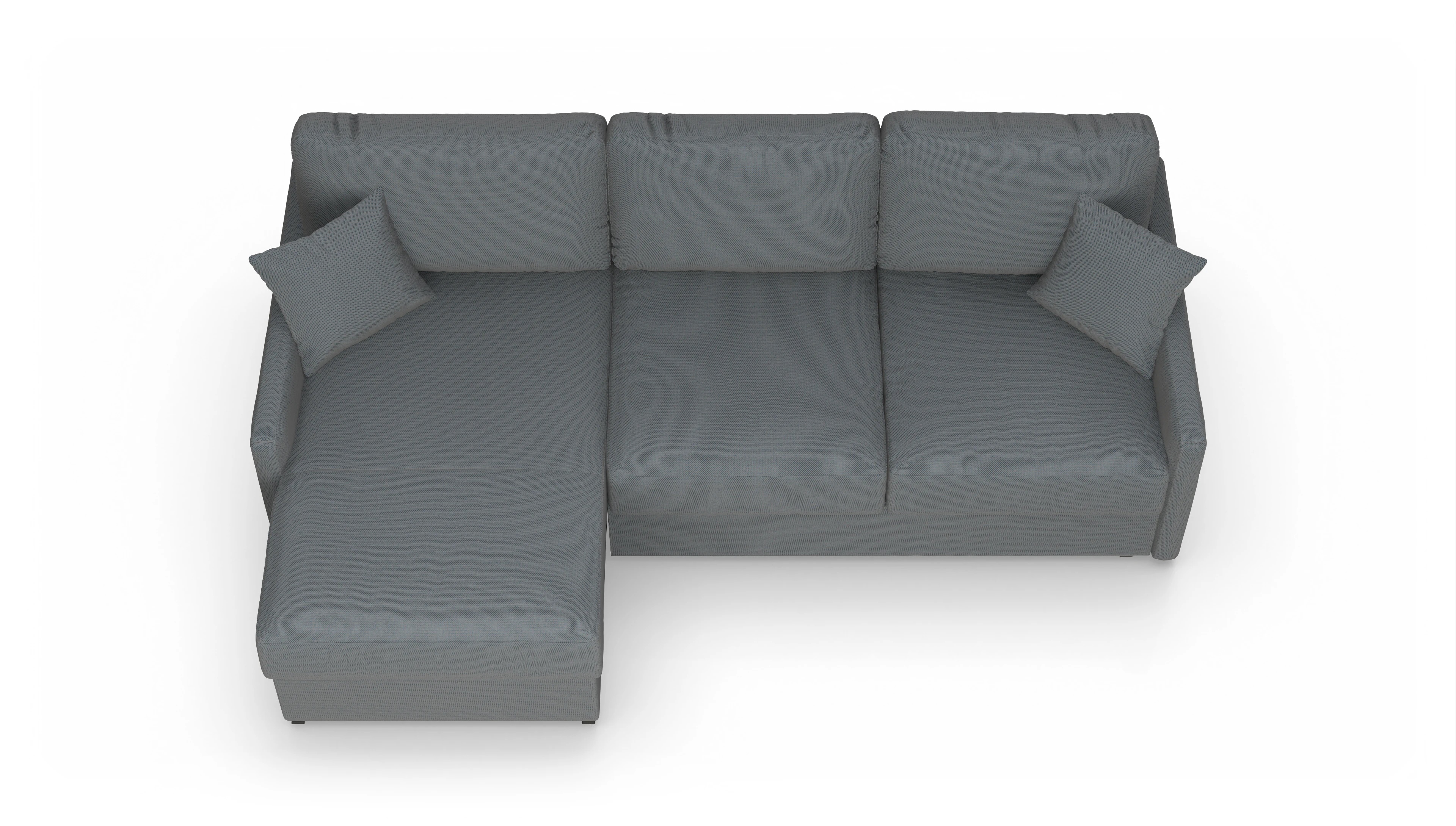 Ansicht des Produktes Karlstad Sofa mit Rec links in Stoff blau