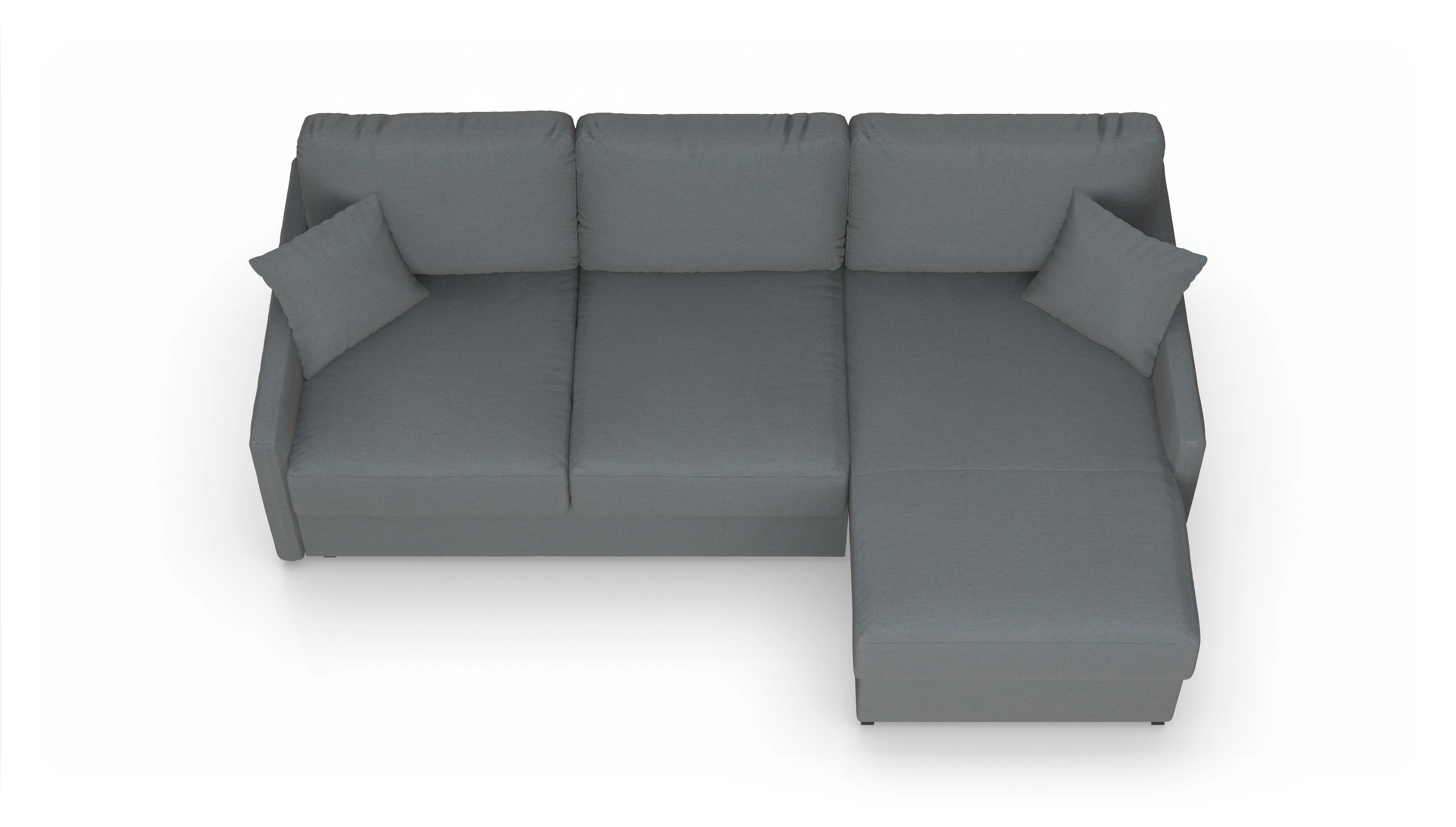 Ansicht des Produktes Karlstad Sofa mit Rec rechts in Stoff blau