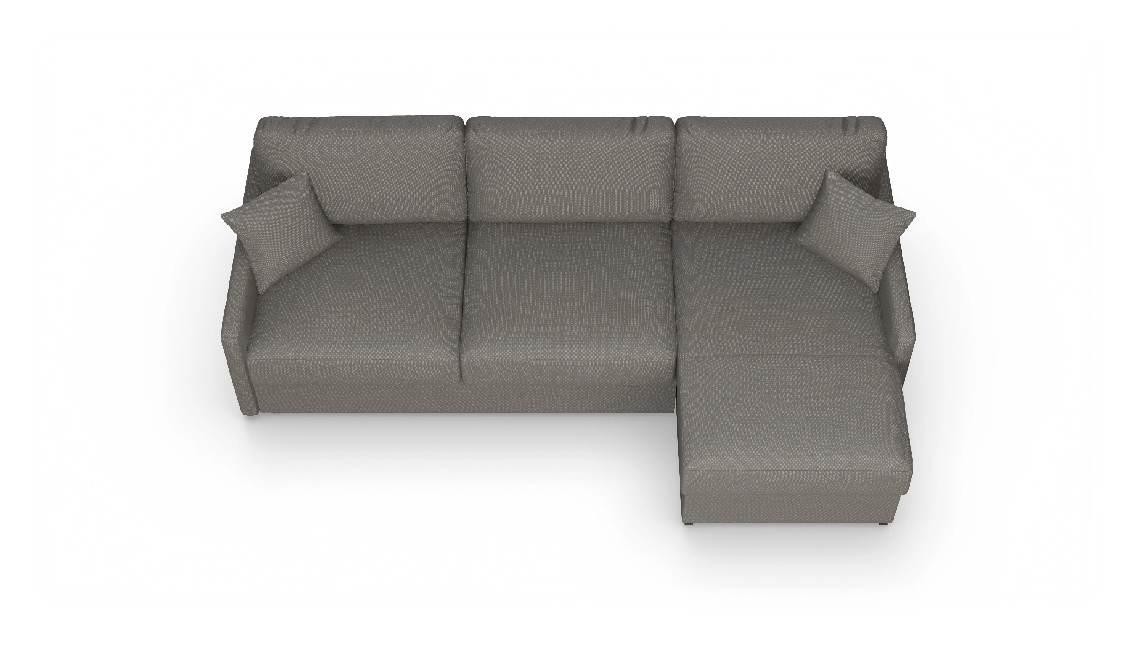 Ansicht des Produktes Karlstad Sofa mit Rec rechts in Stoff braun