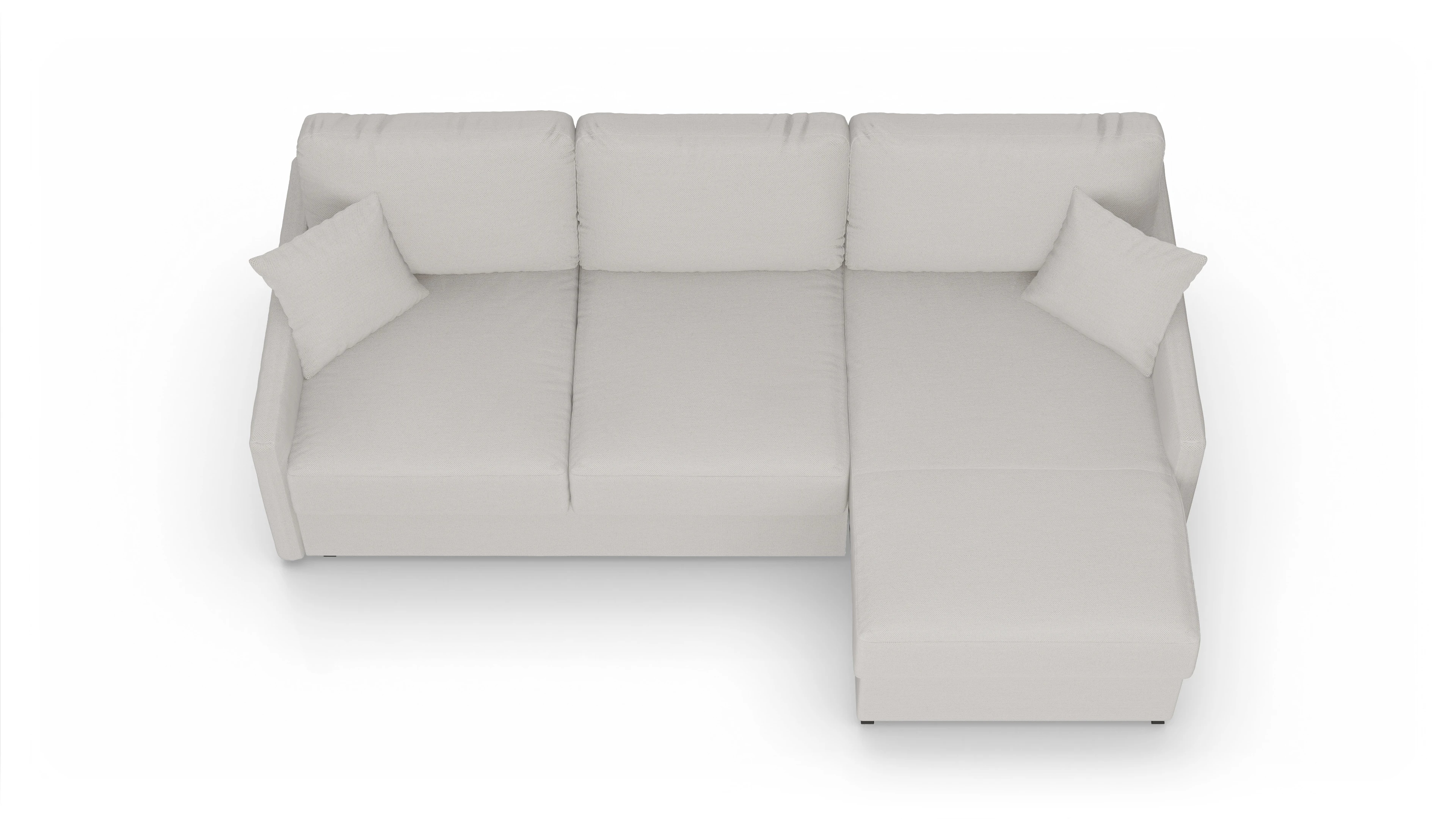 Ansicht des Produktes Karlstad Sofa mit Rec rechts in Stoff weiß