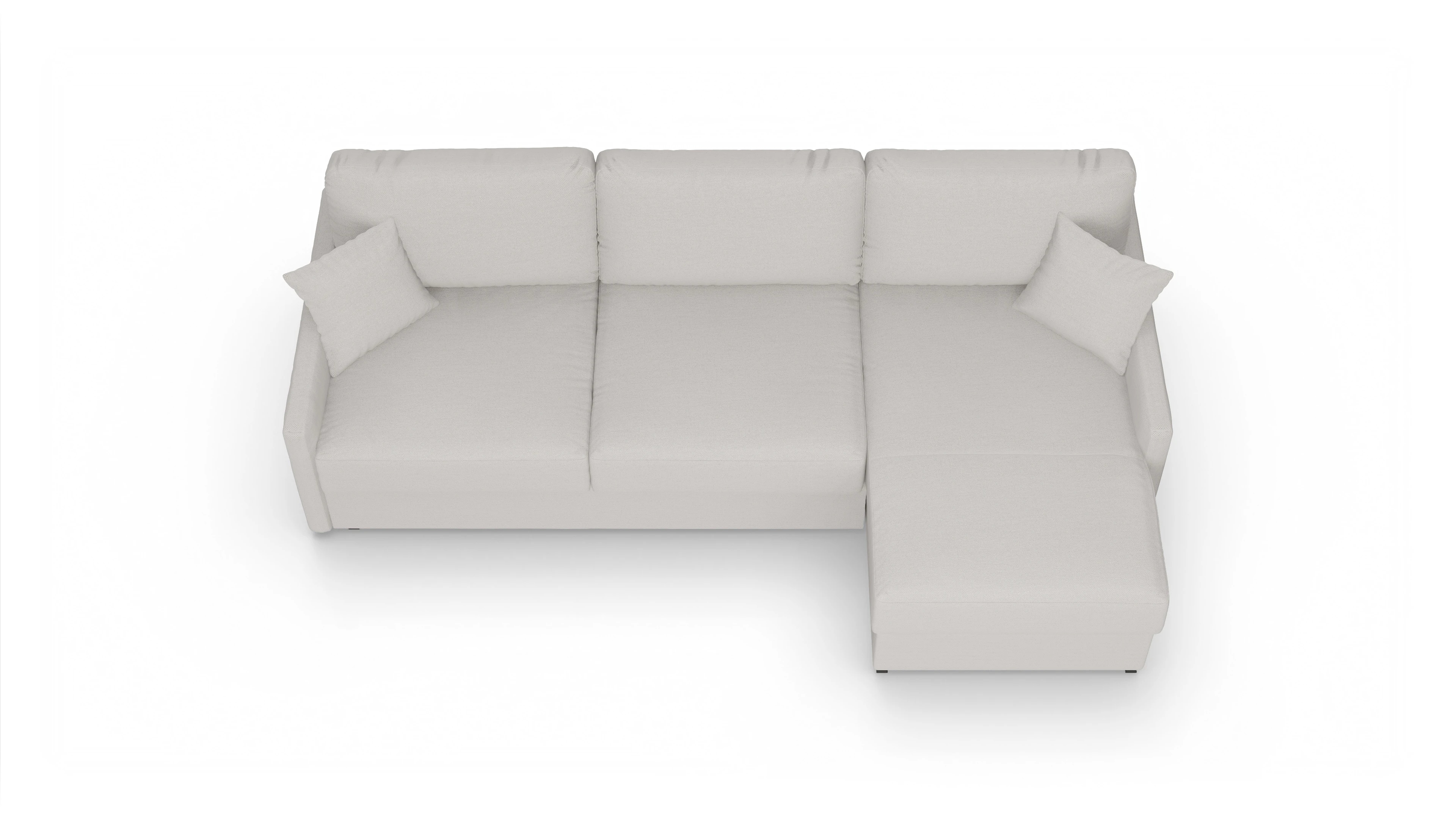 Ansicht des Produktes Karlstad Sofa mit Rec rechts in Stoff weiß