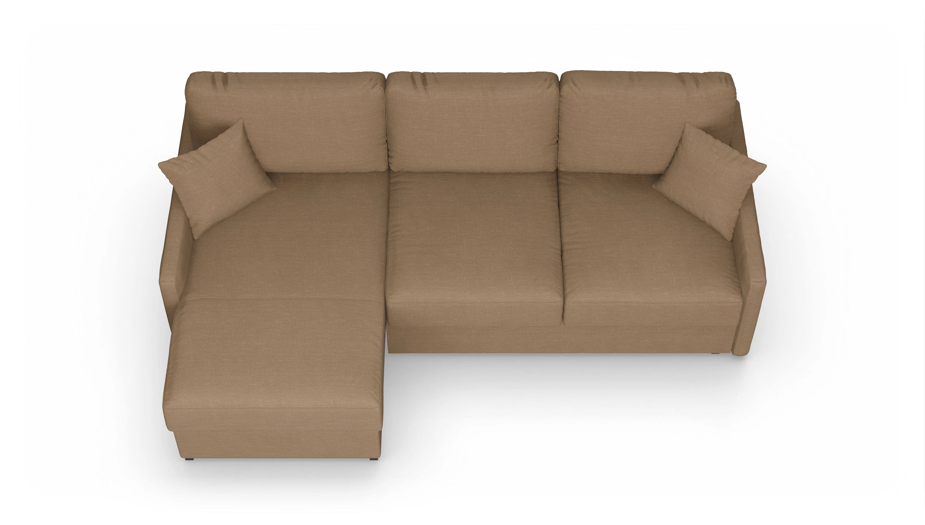 Ansicht des Produktes Karlstad Sofa mit Rec links in Stoff braun