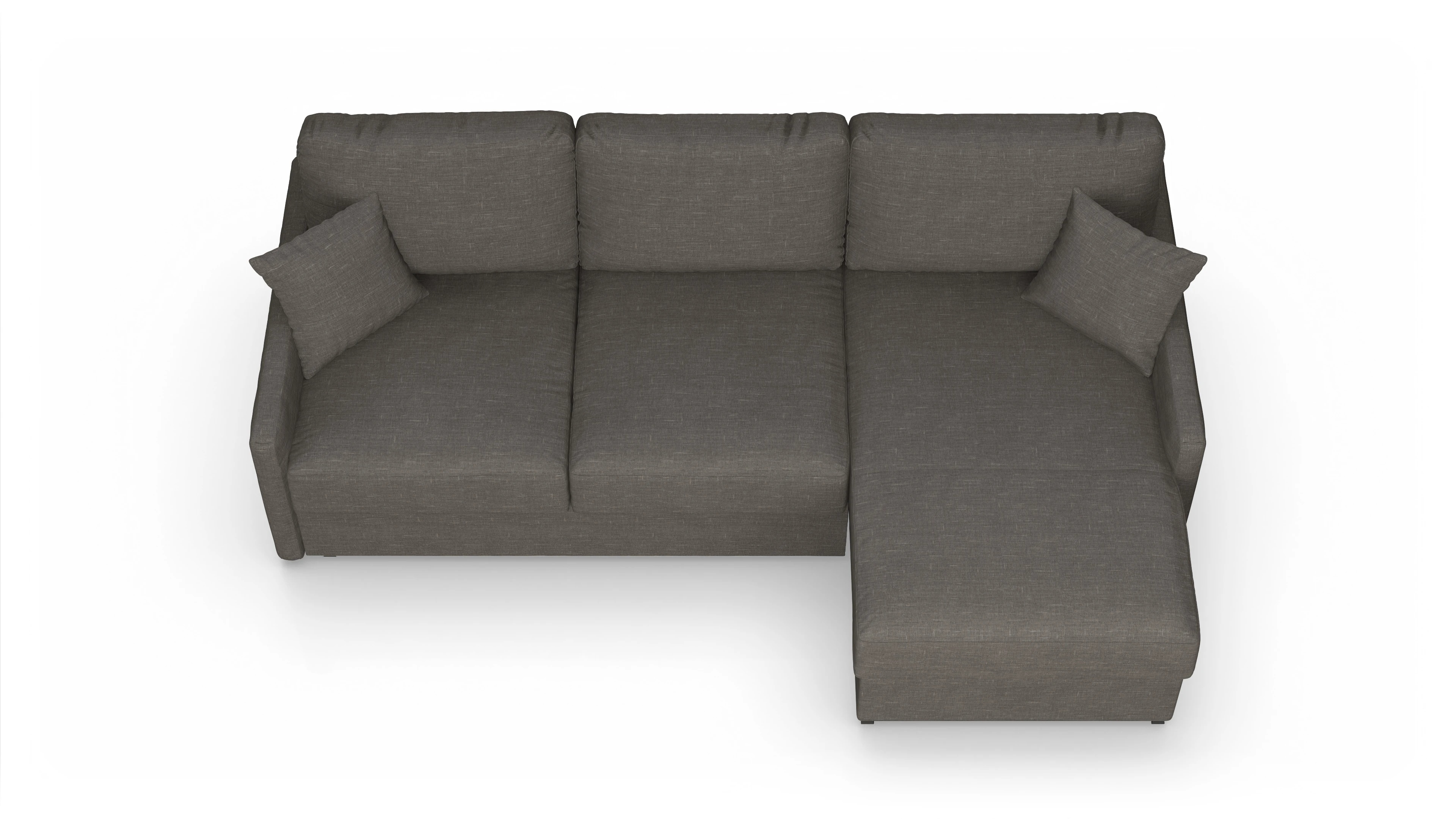 Ansicht des Produktes Karlstad Sofa mit Rec rechts in Stoff braun
