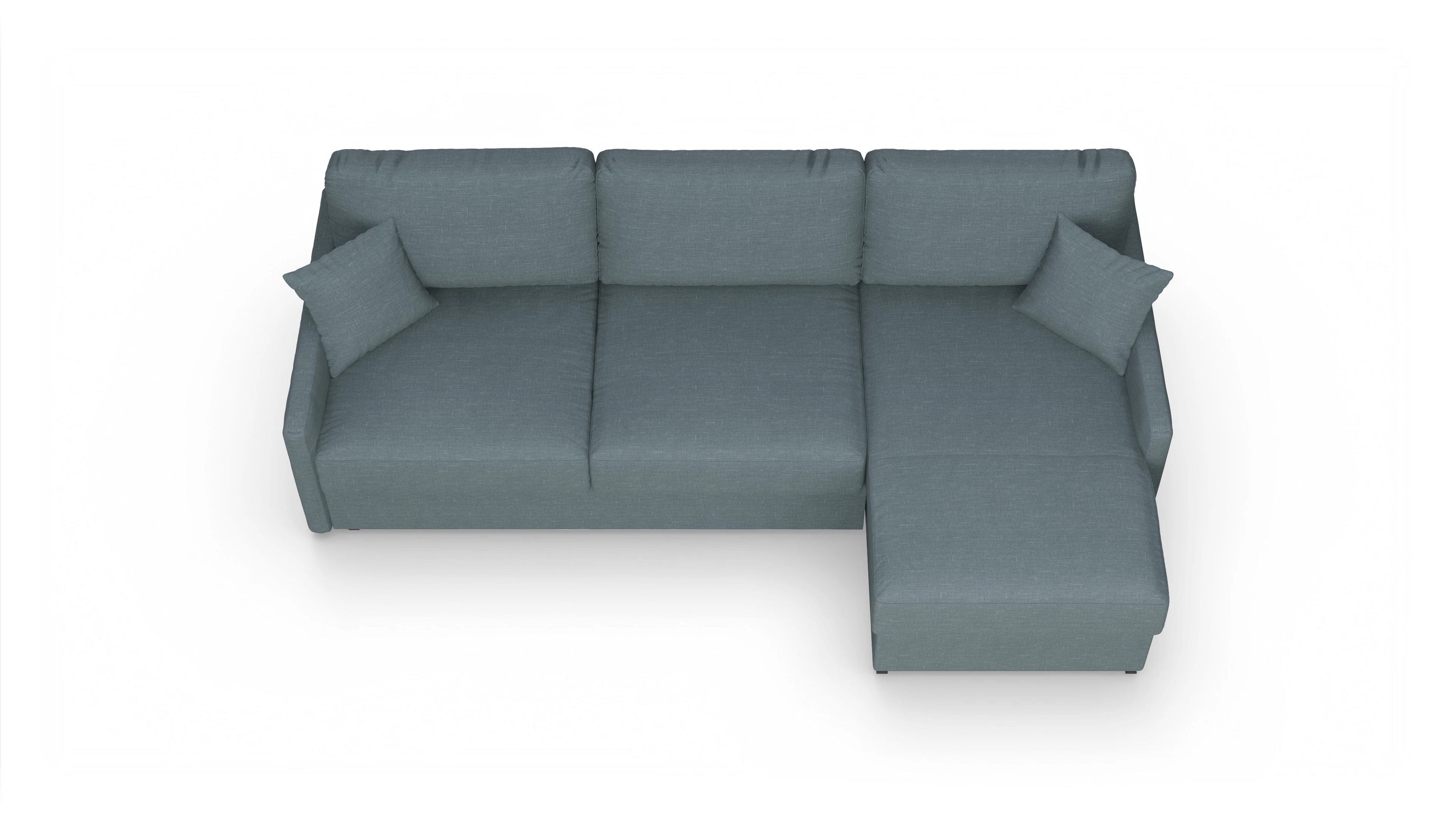 Ansicht des Produktes Karlstad Sofa mit Rec rechts in Stoff blau