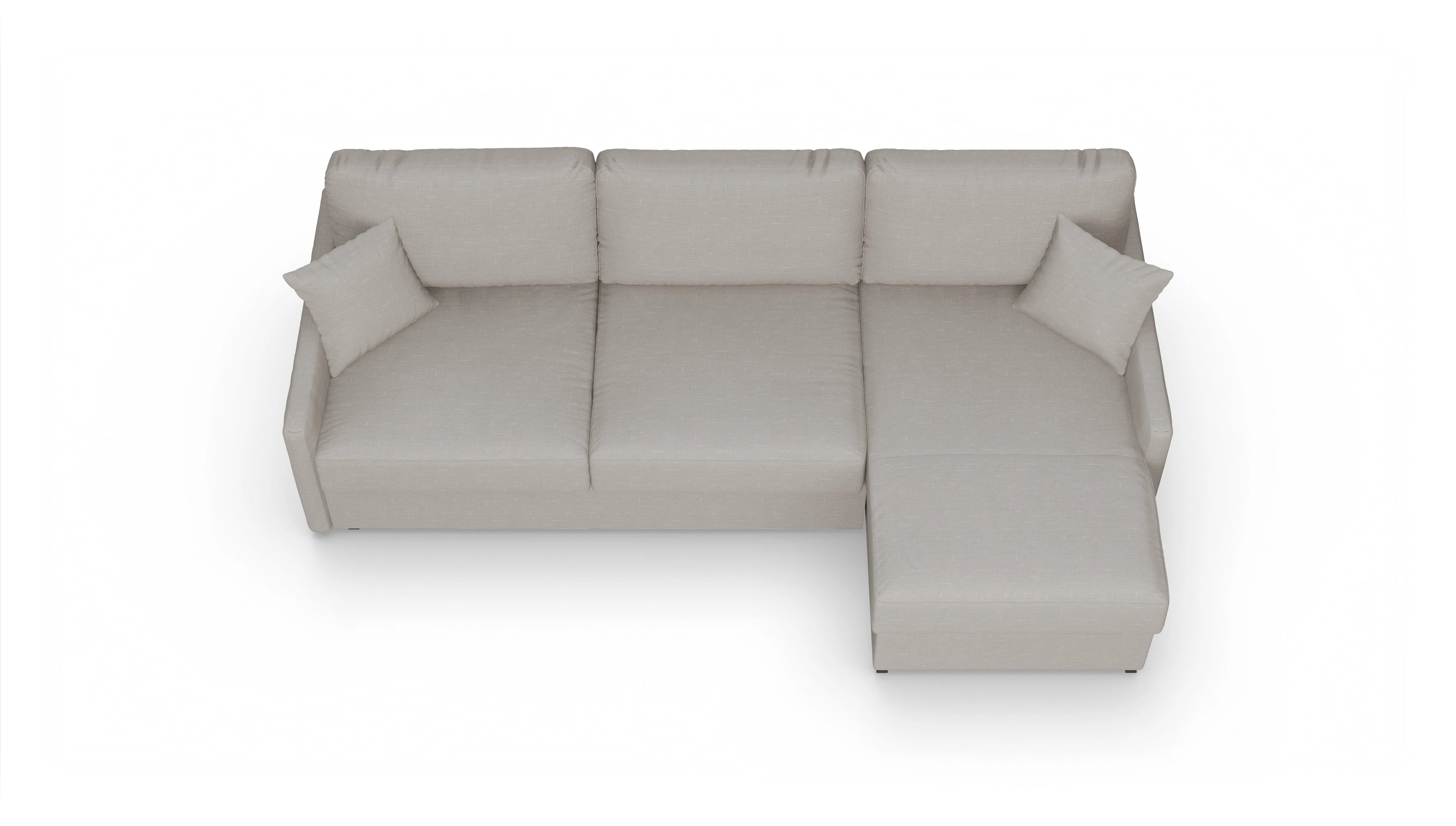 Ansicht des Produktes Karlstad Sofa mit Rec rechts in Stoff beige