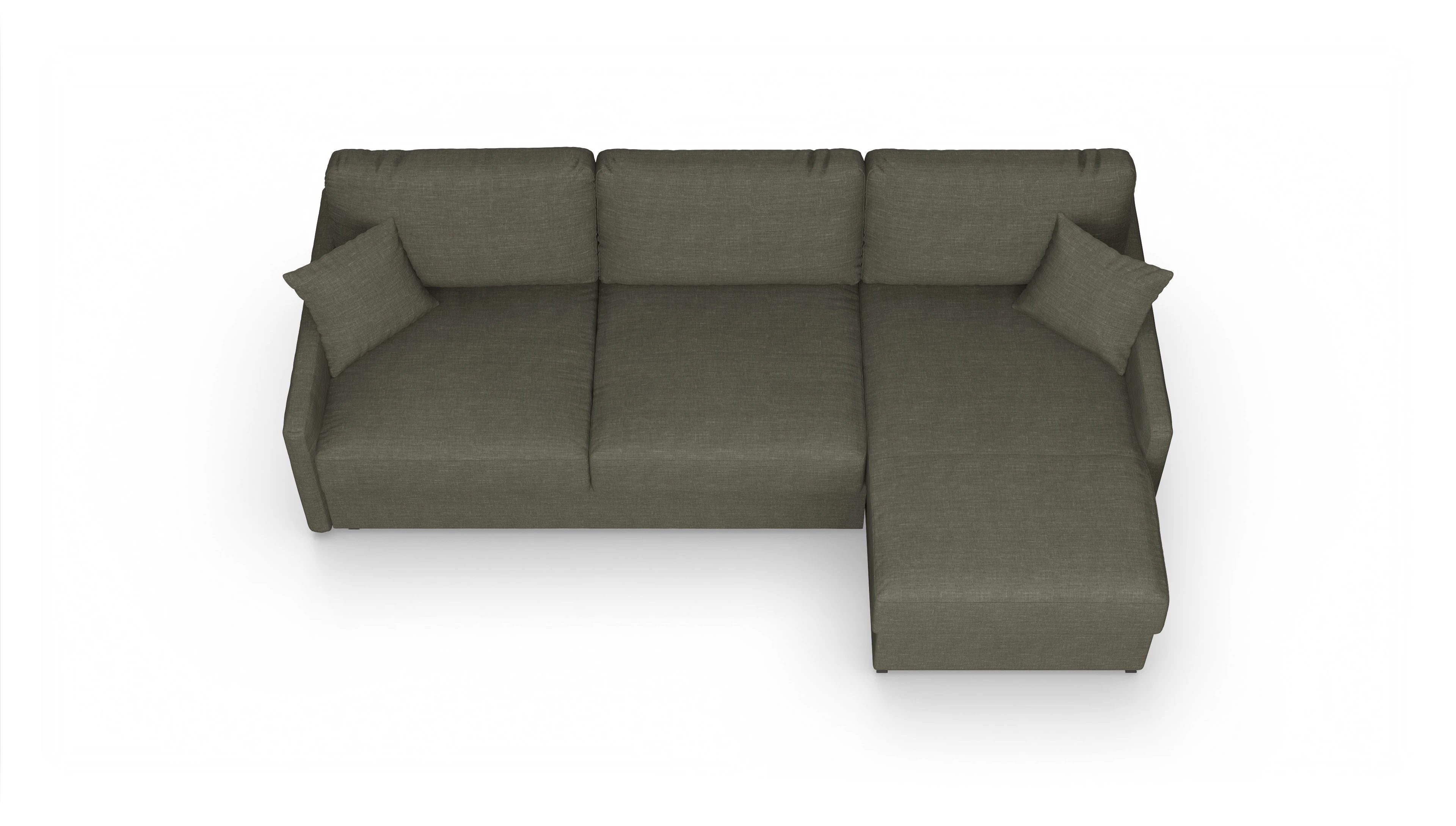 Ansicht des Produktes Karlstad Sofa mit Rec rechts in Stoff braun