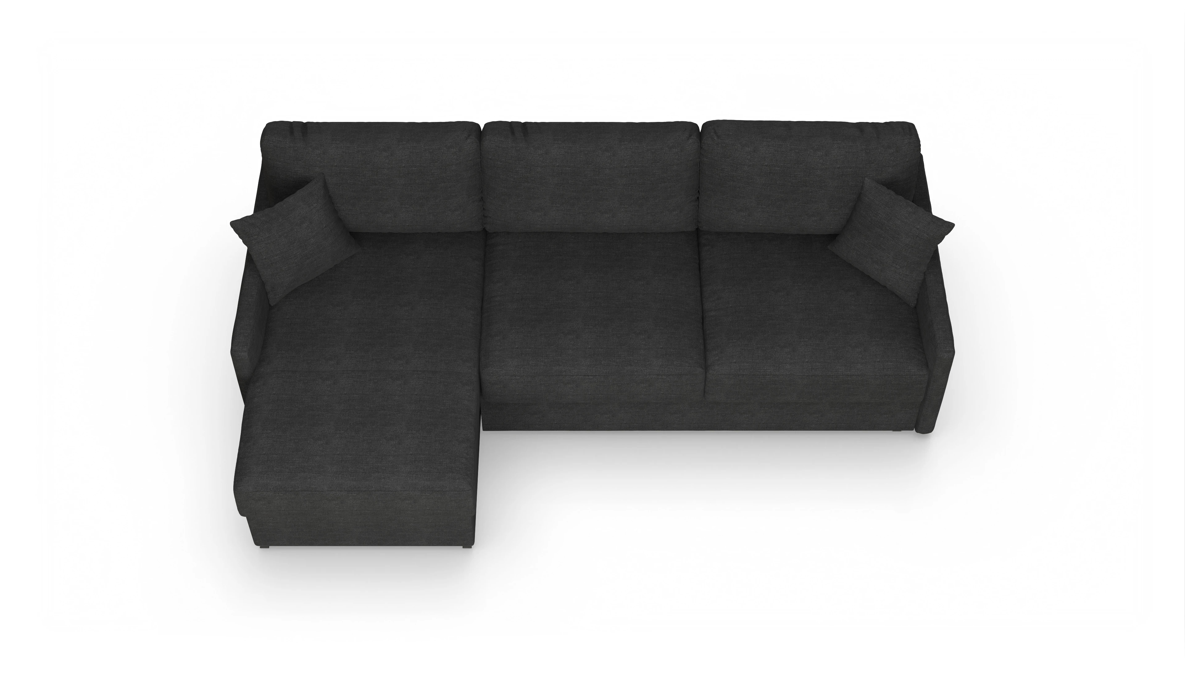 Ansicht des Produktes Karlstad Sofa mit Rec links in Stoff schwarz