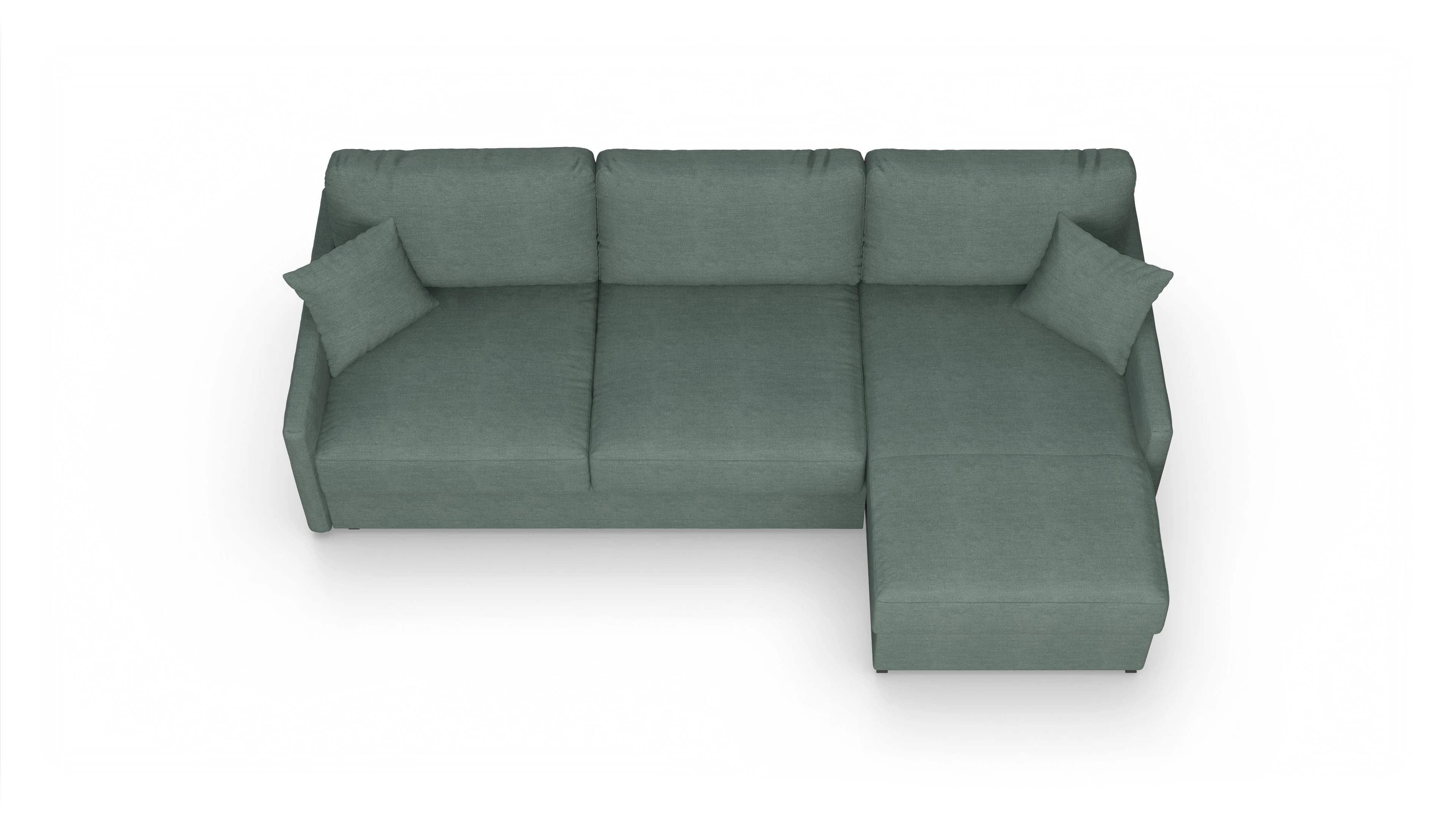 Ansicht des Produktes Karlstad Sofa mit Rec rechts in Stoff grün