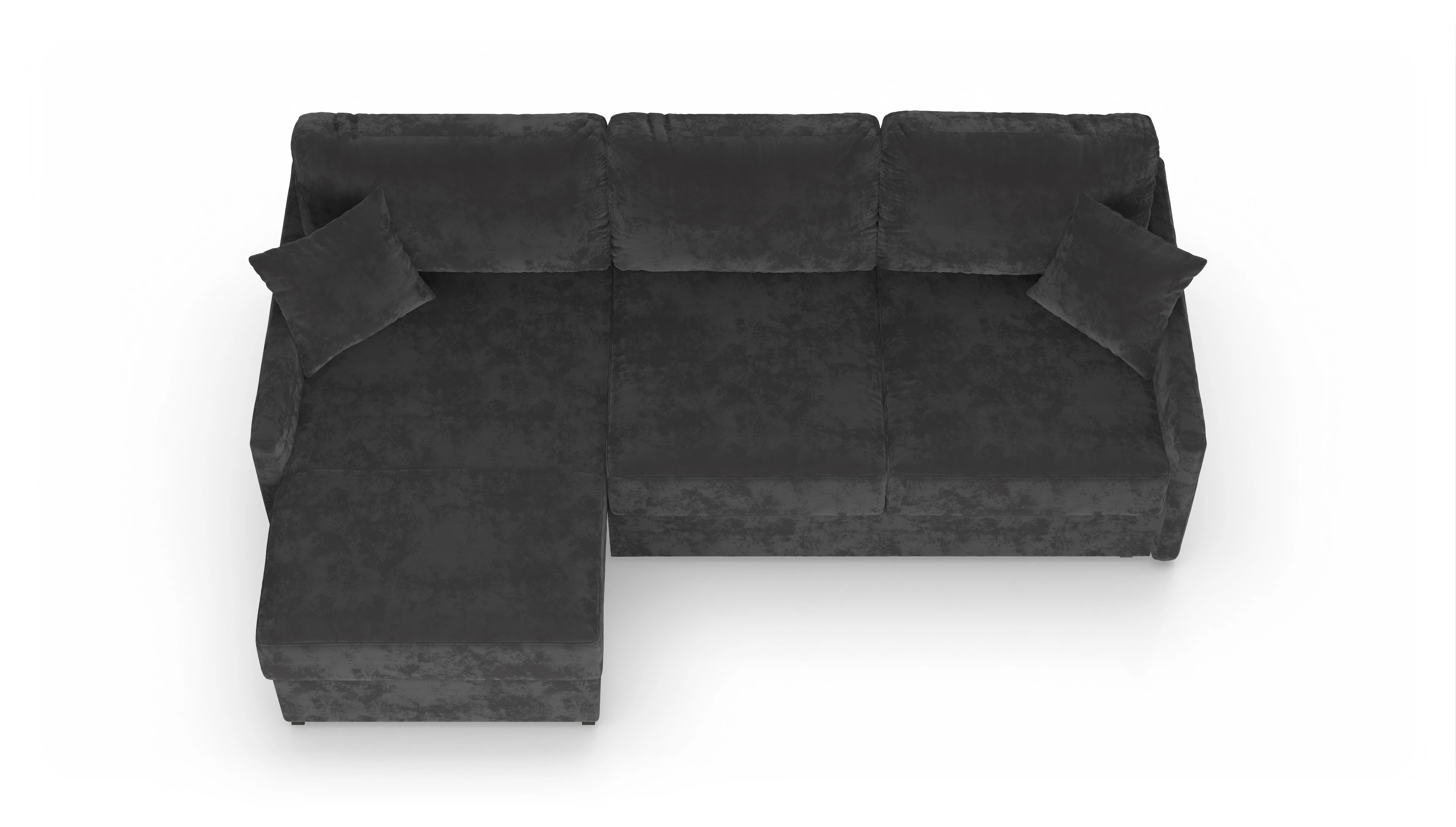 Ansicht des Produktes Karlstad Sofa mit Rec links in Samt schwarz