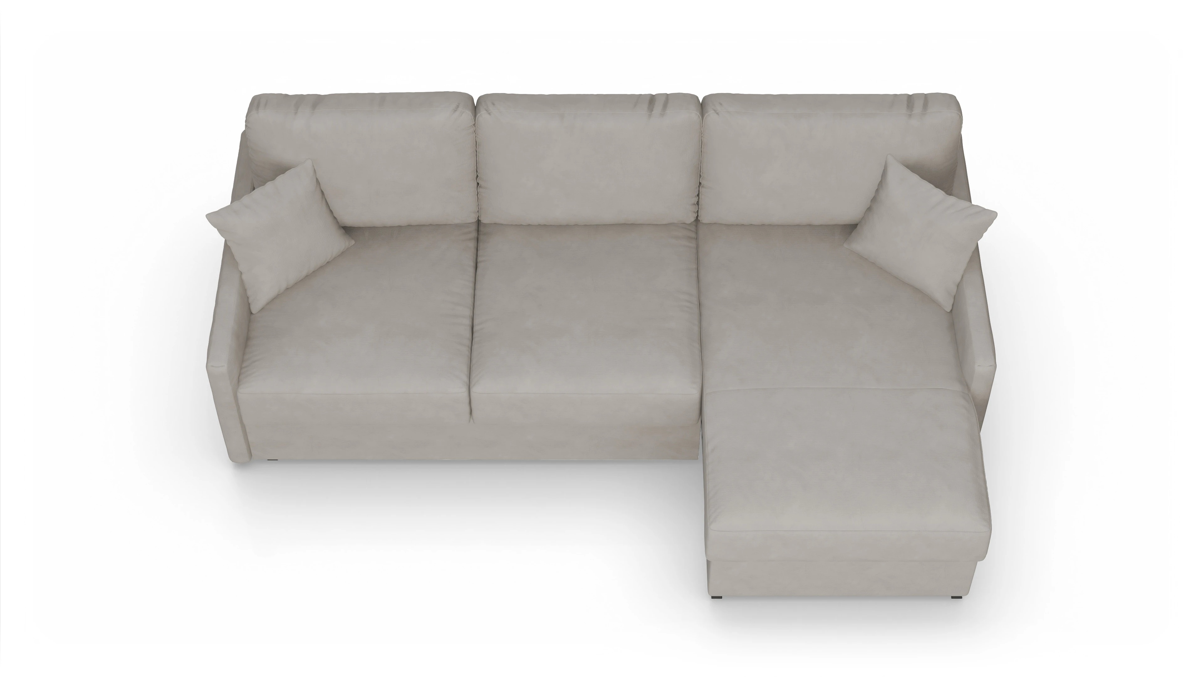 Ansicht des Produktes Karlstad Sofa mit Rec rechts in Stoff grau