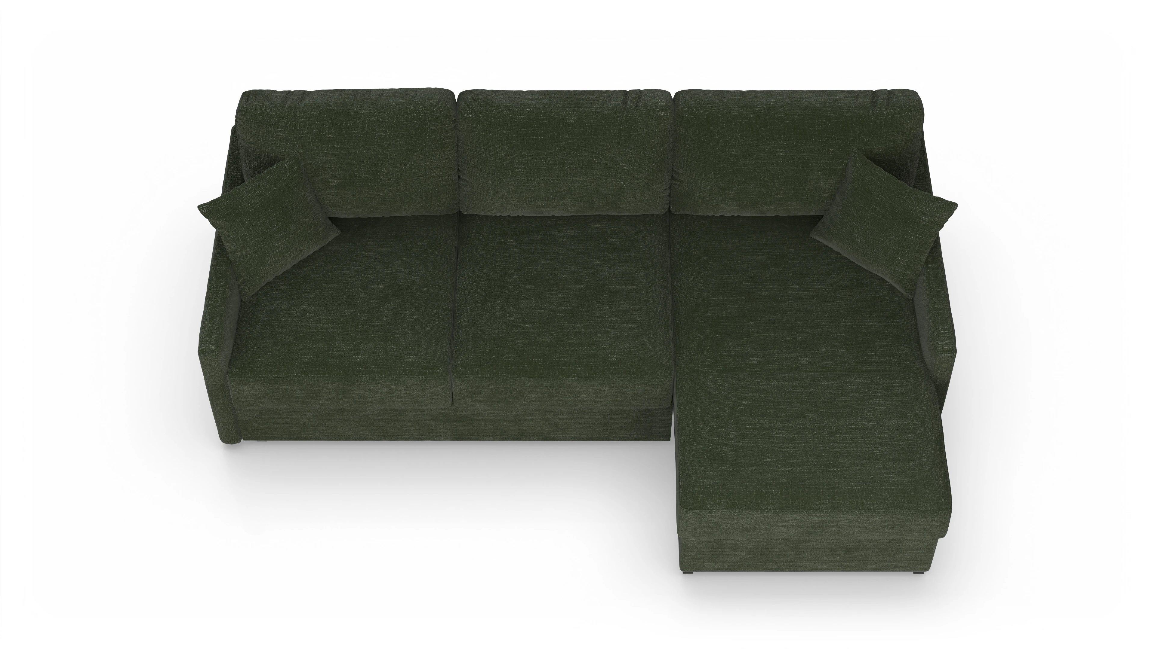 Ansicht des Produktes Karlstad Sofa mit Rec rechts in Stoff grün