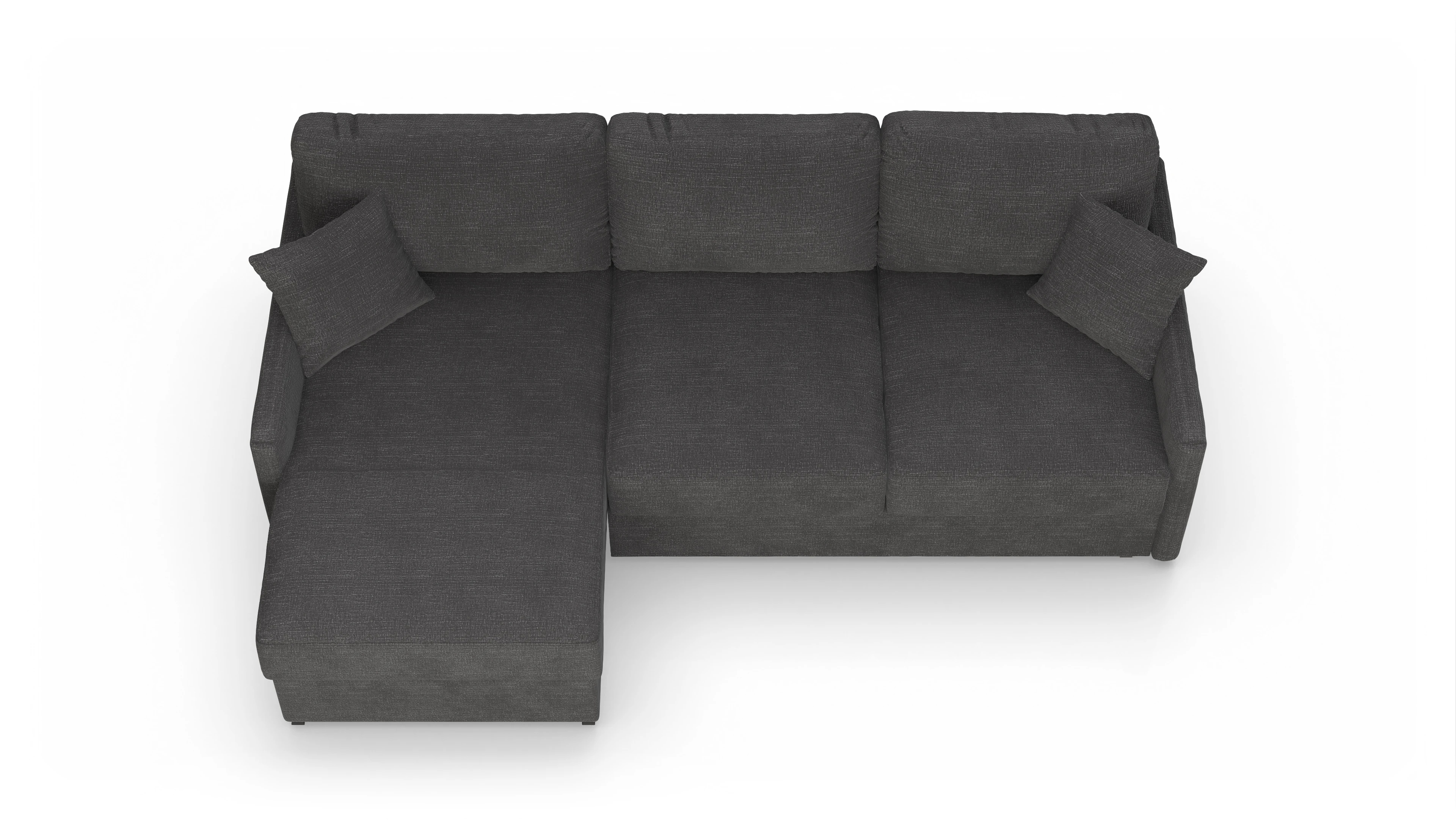 Ansicht des Produktes Karlstad Sofa mit Rec links in Stoff grau