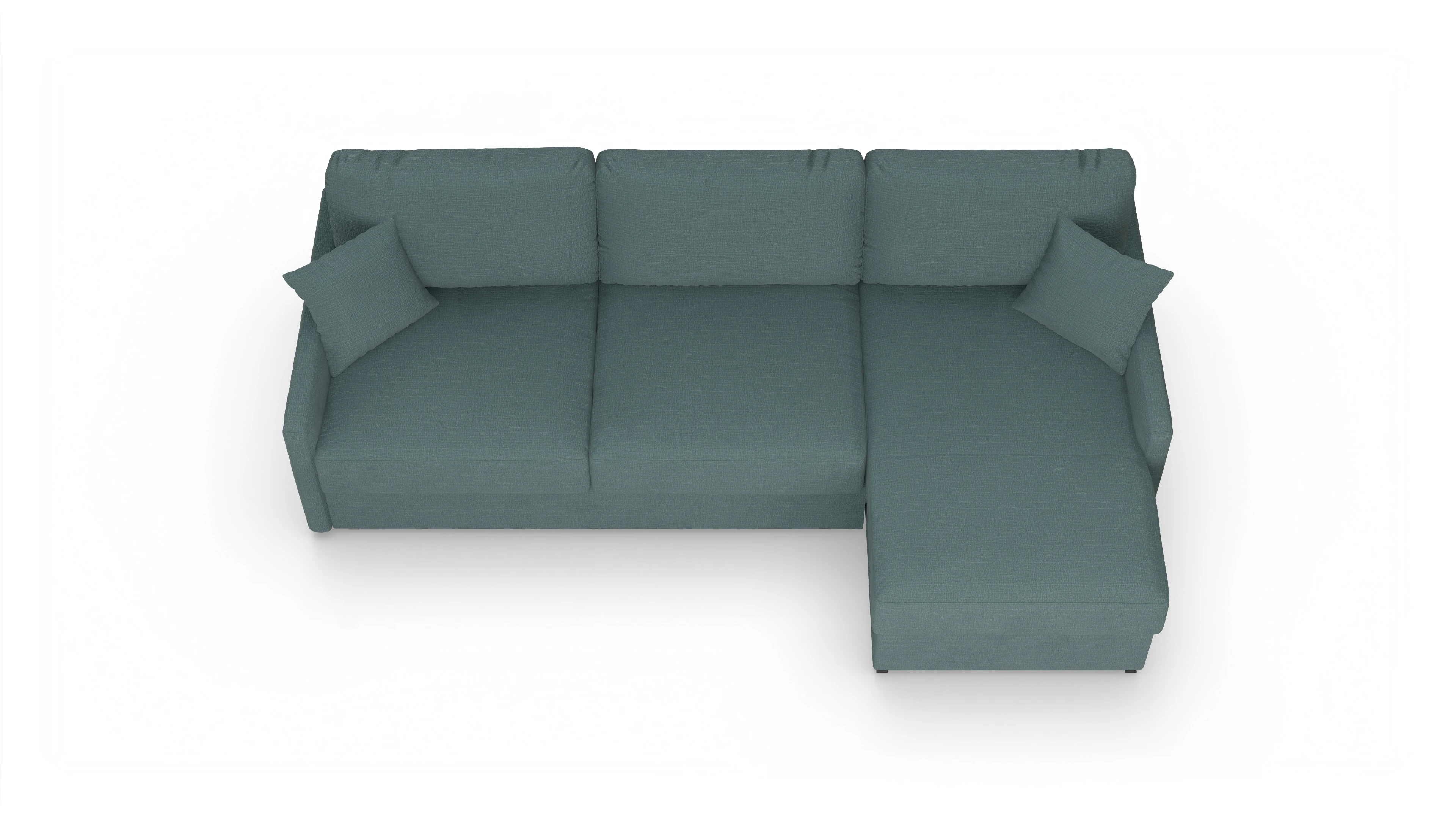 Ansicht des Produktes Karlstad Sofa mit Rec rechts in Stoff blau