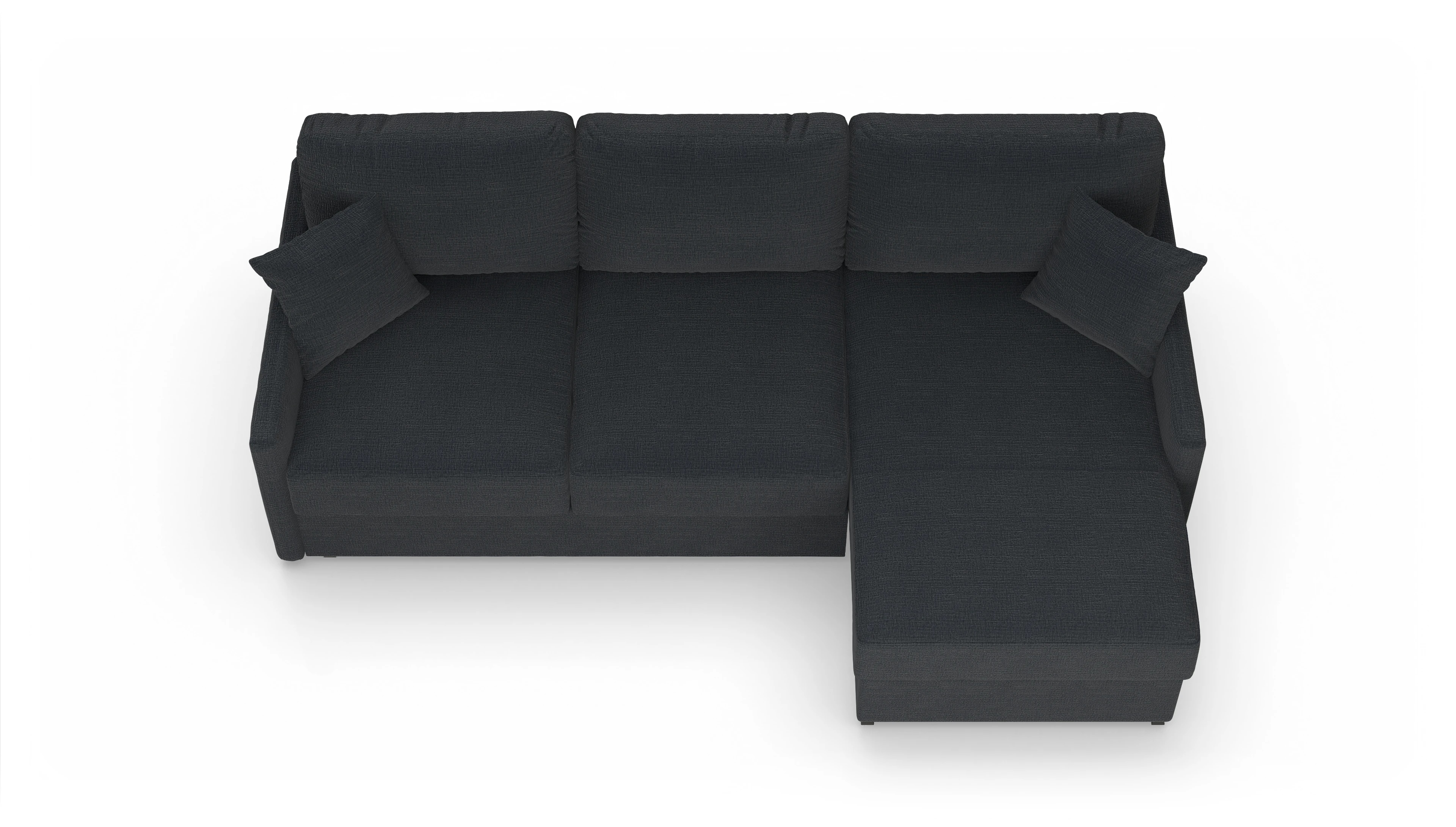Ansicht des Produktes Karlstad Sofa mit Rec rechts in Stoff blau