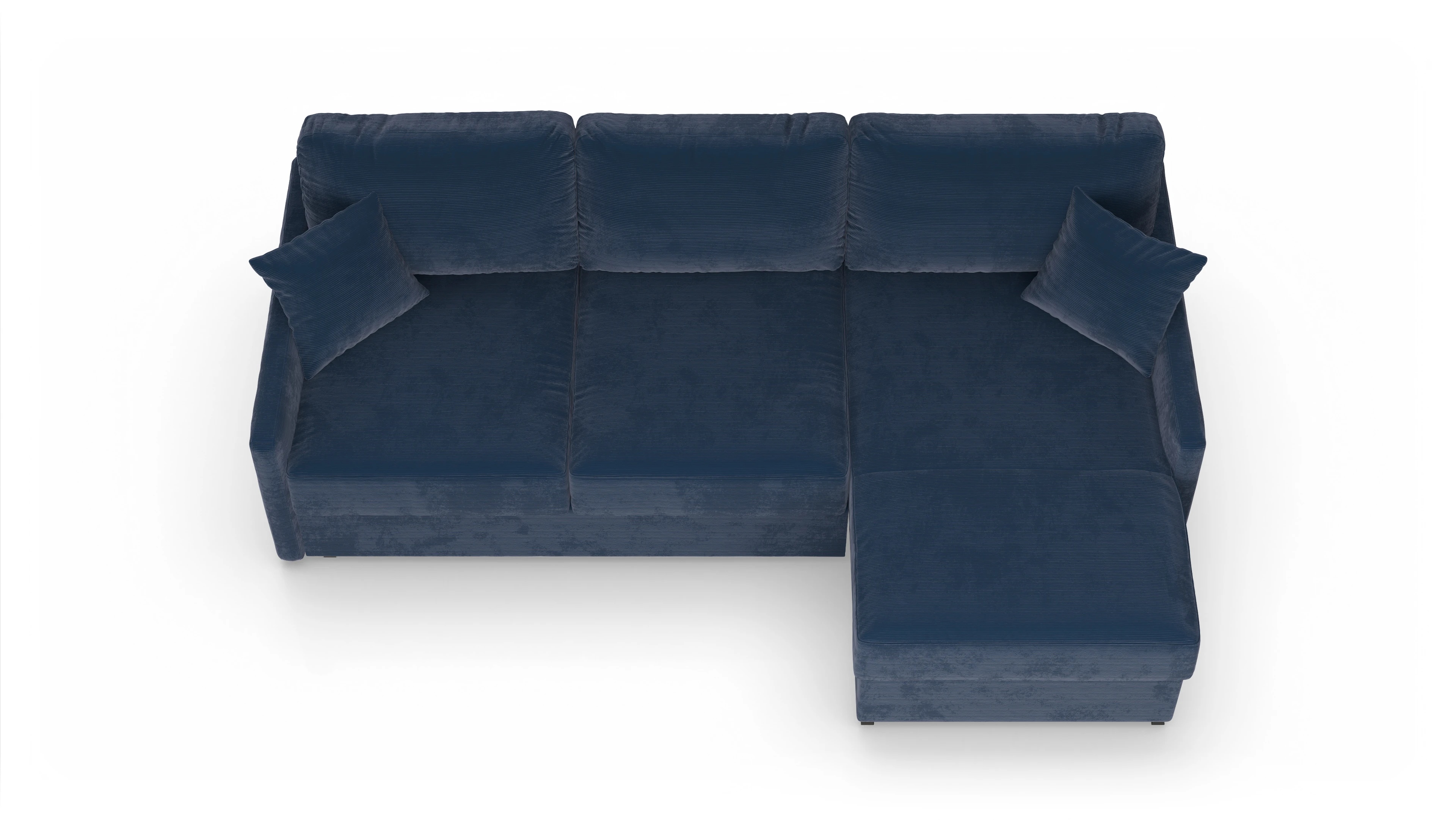 Ansicht des Produktes Karlstad Sofa mit Rec rechts in Cord blau