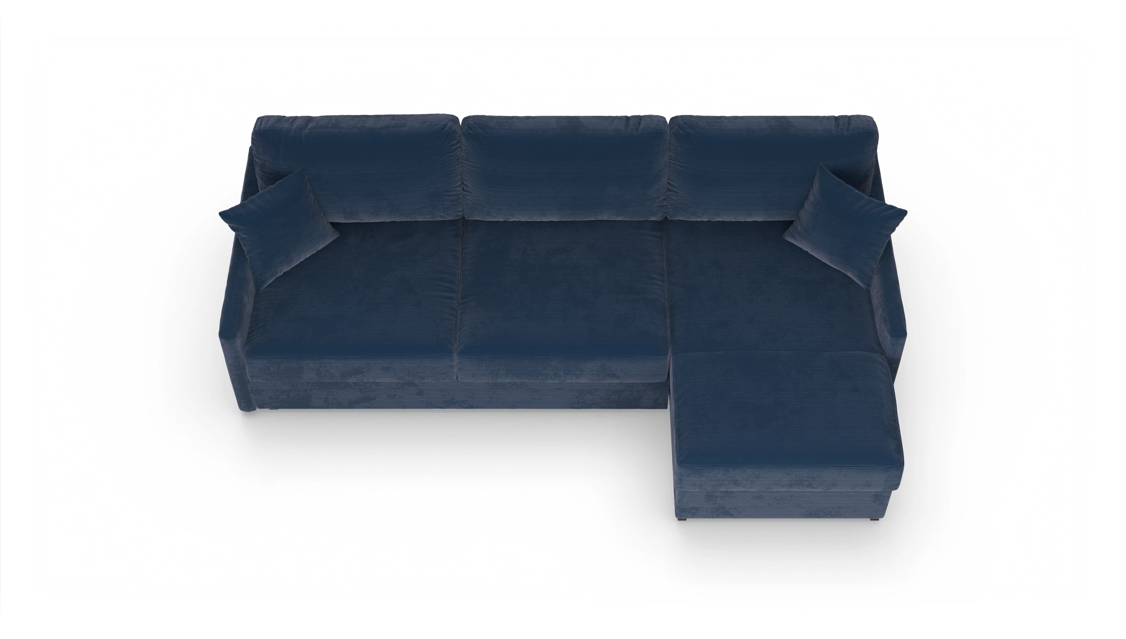 Ansicht des Produktes Karlstad Sofa mit Rec rechts in Cord blau