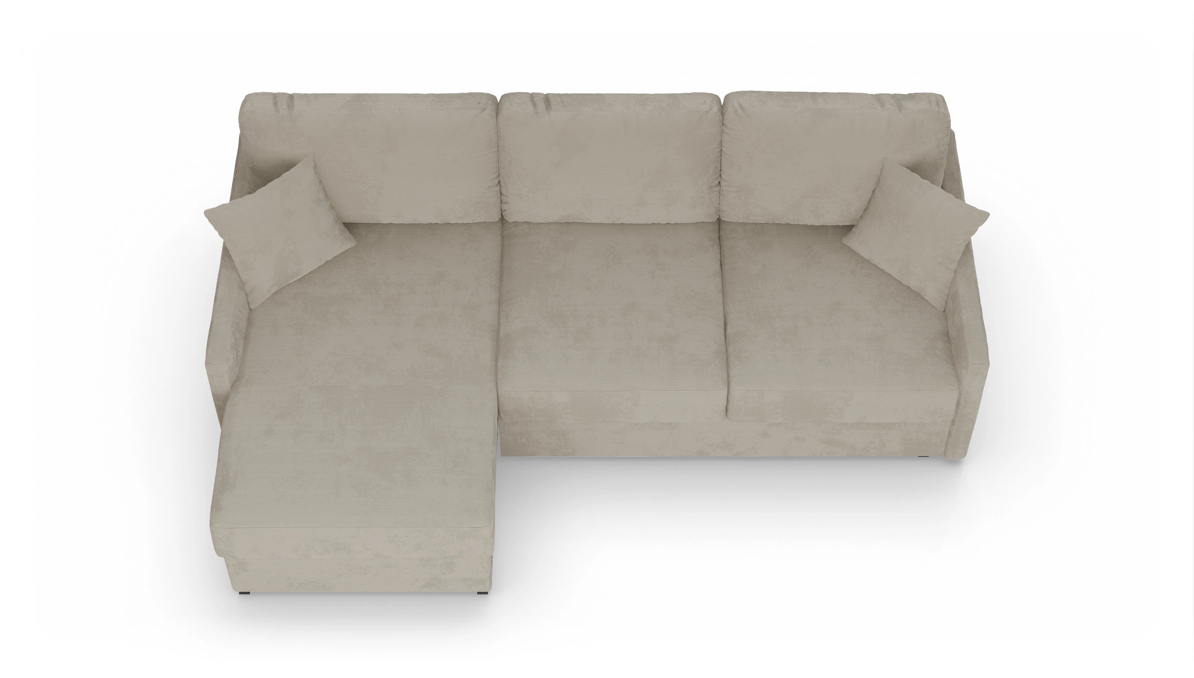 Ansicht des Produktes Karlstad Sofa mit Rec links in Cord beige