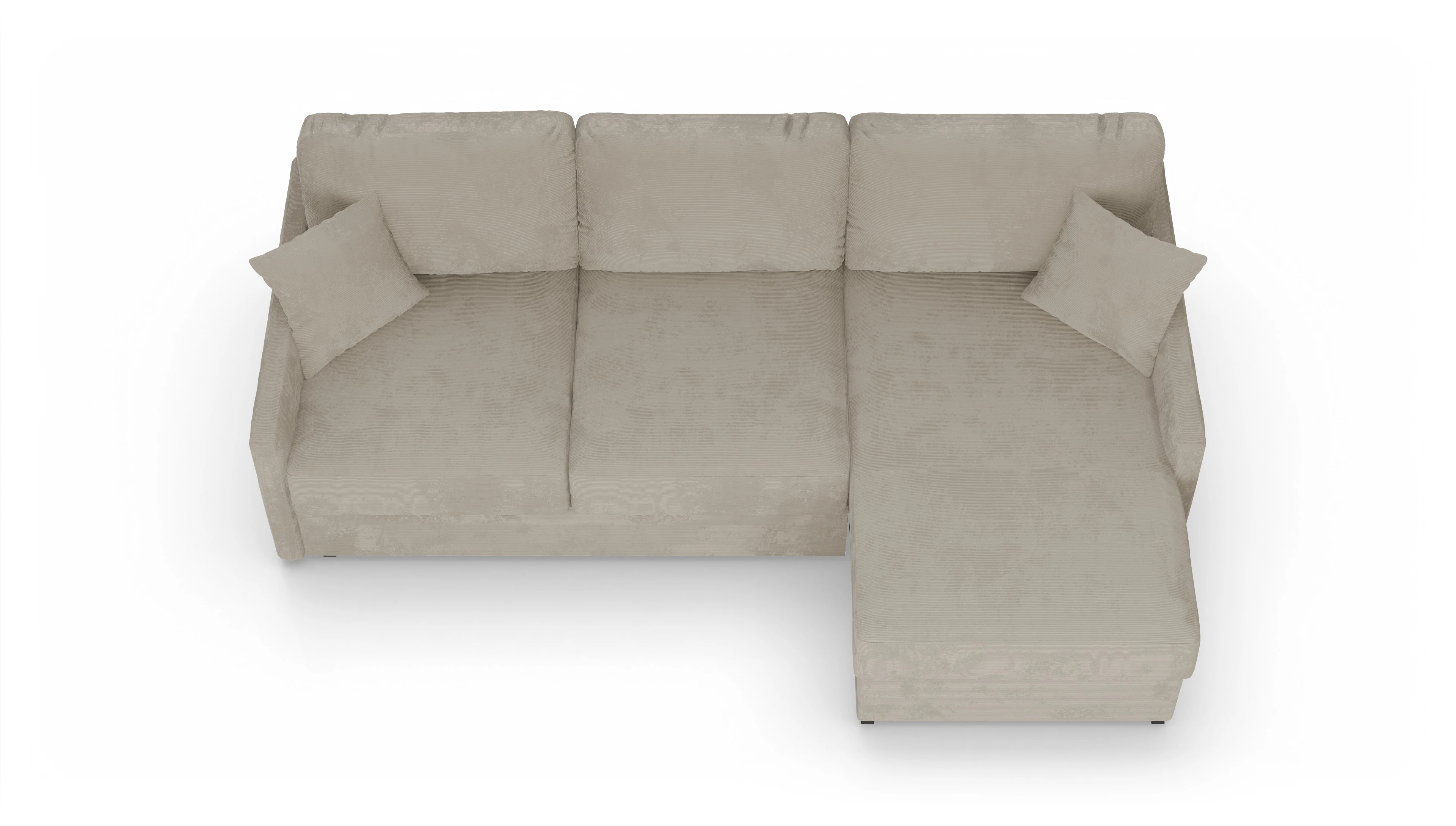 Ansicht des Produktes Karlstad Sofa mit Rec rechts in Cord beige