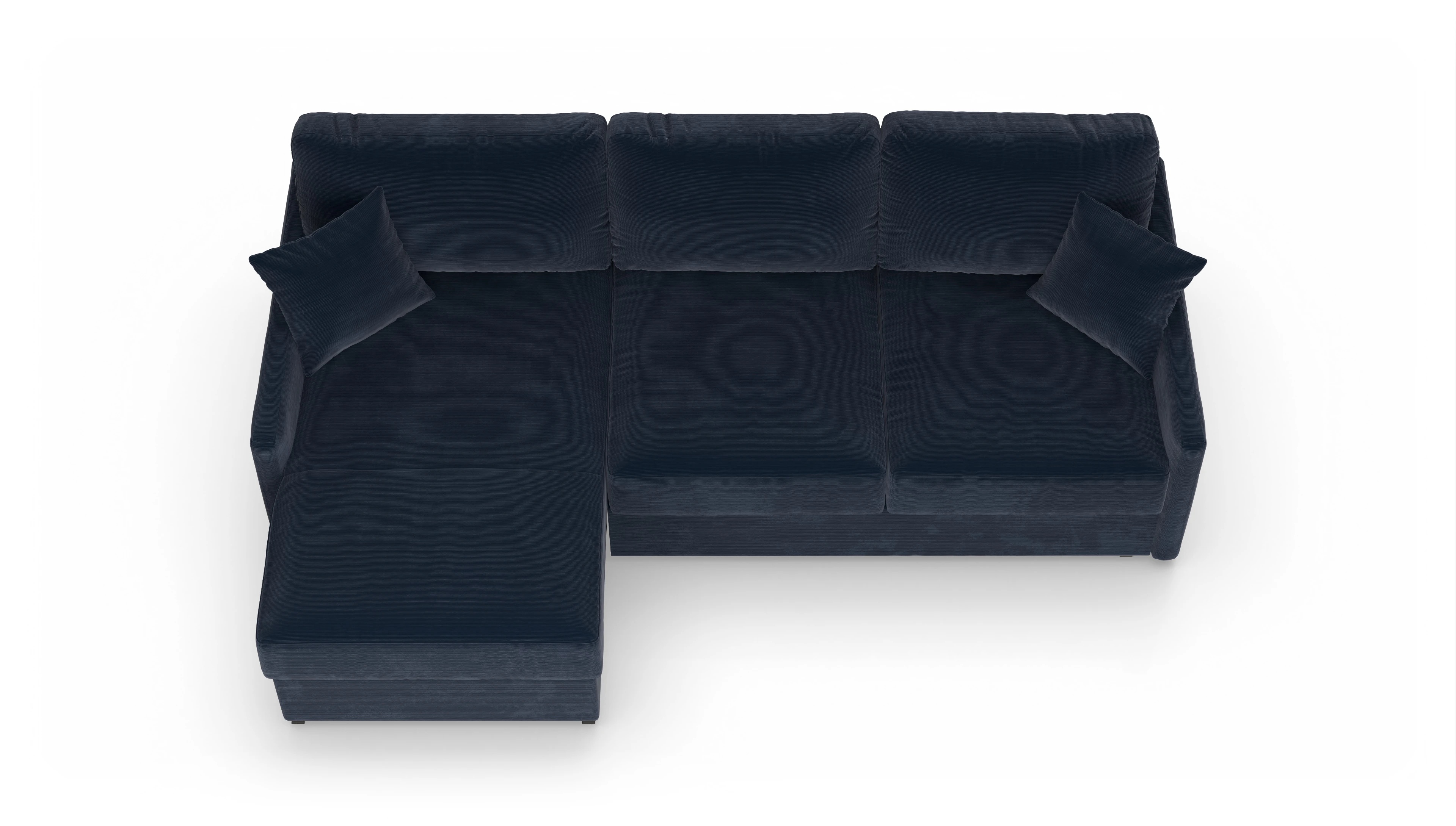 Ansicht des Produktes Karlstad Sofa mit Rec links in Cord blau