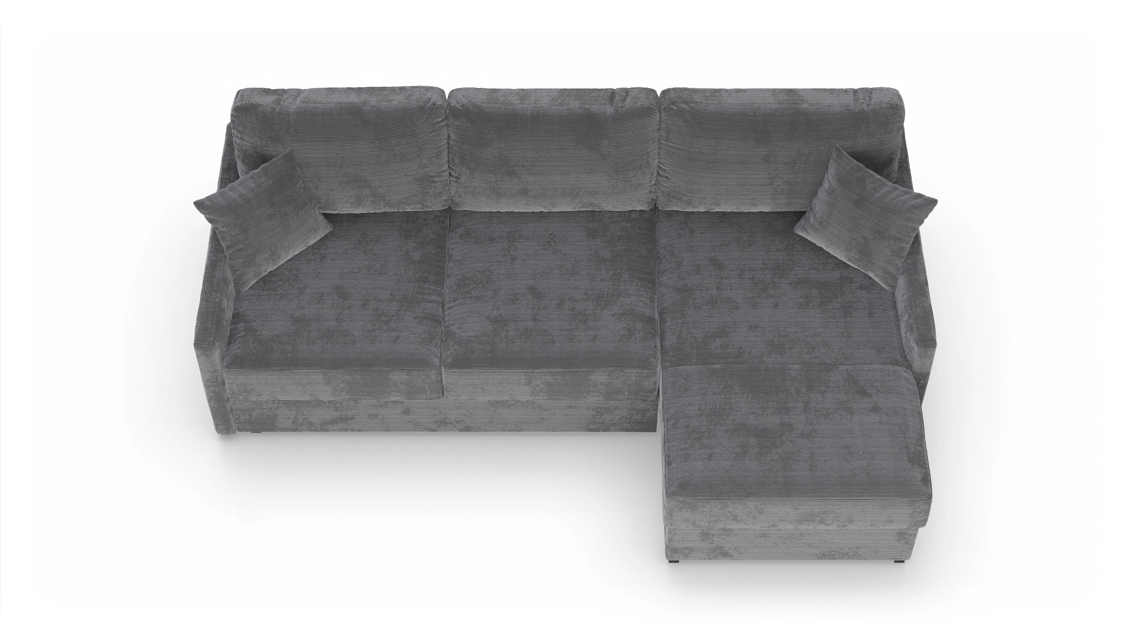 Ansicht des Produktes Karlstad Sofa mit Rec rechts in Cord grau