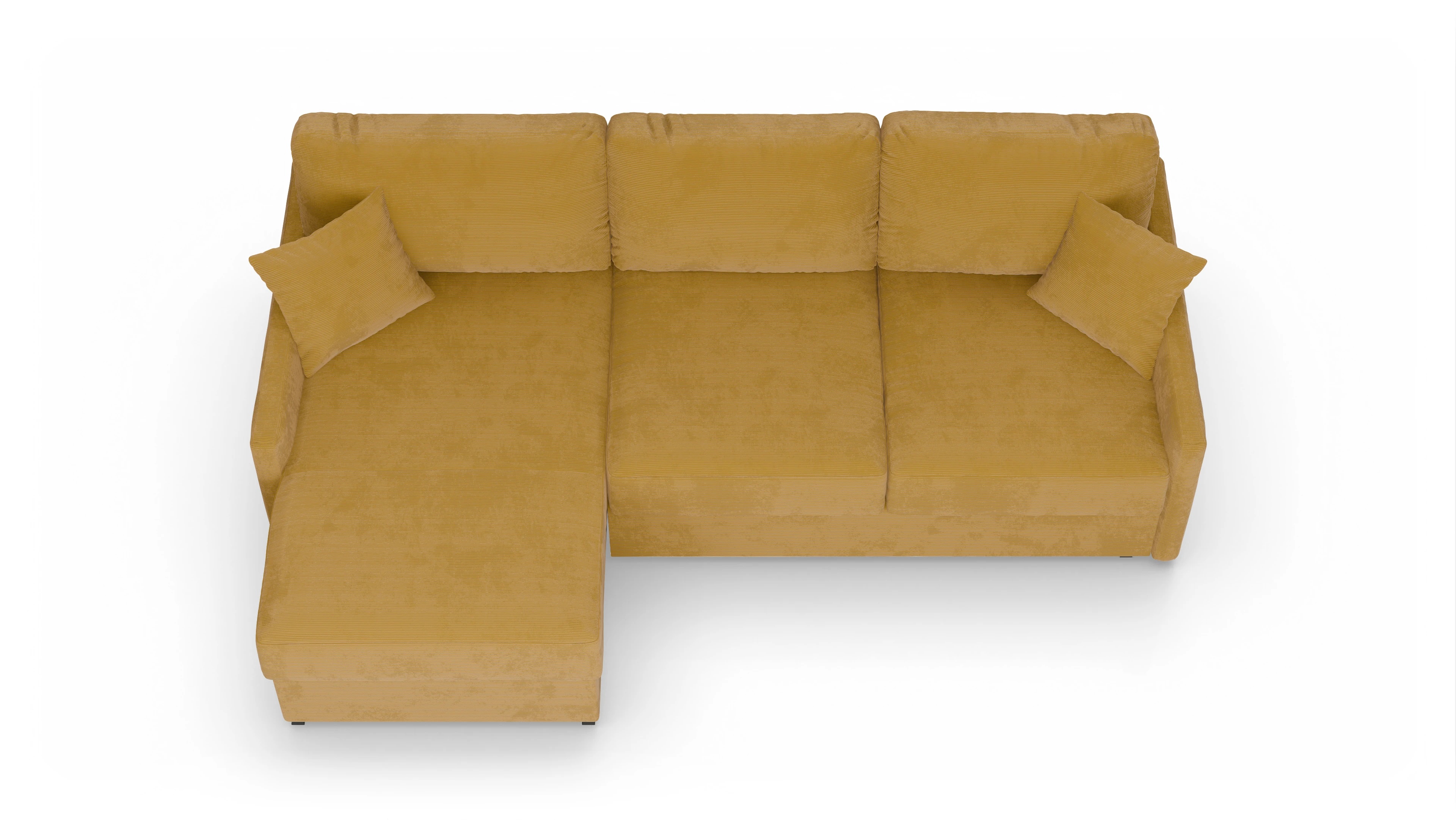 Ansicht des Produktes Karlstad Sofa mit Rec links in Cord gelb