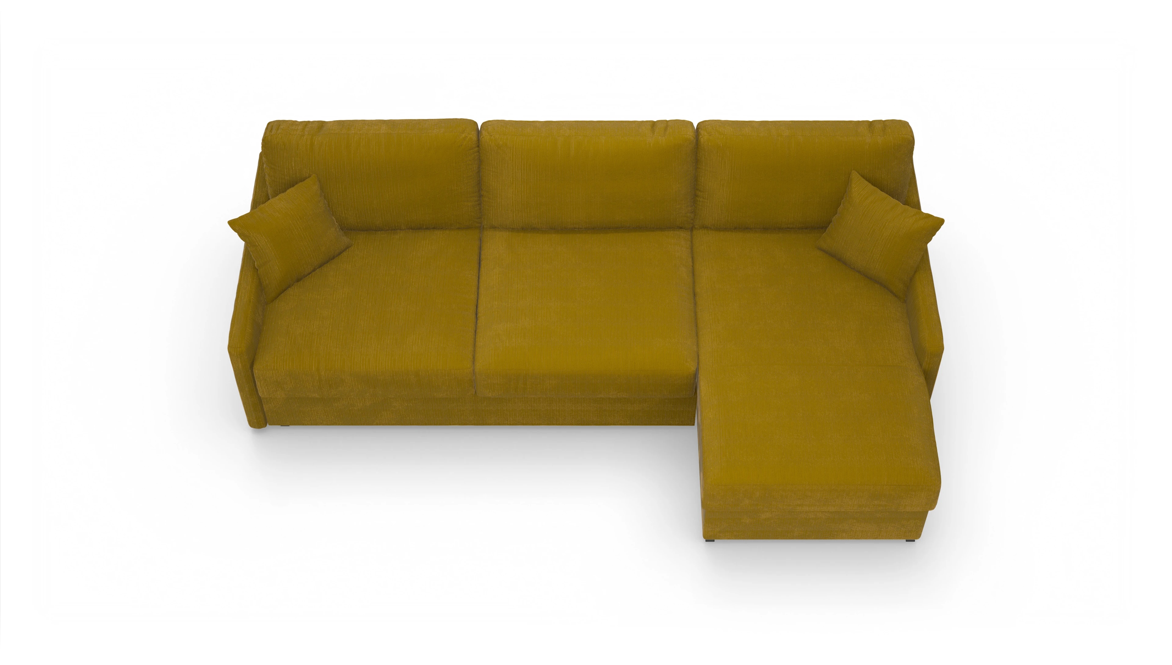 Schlafsofa Karlstad Ansicht des Produktes Karlstad Sofa mit Rec rechts in Cord gelb