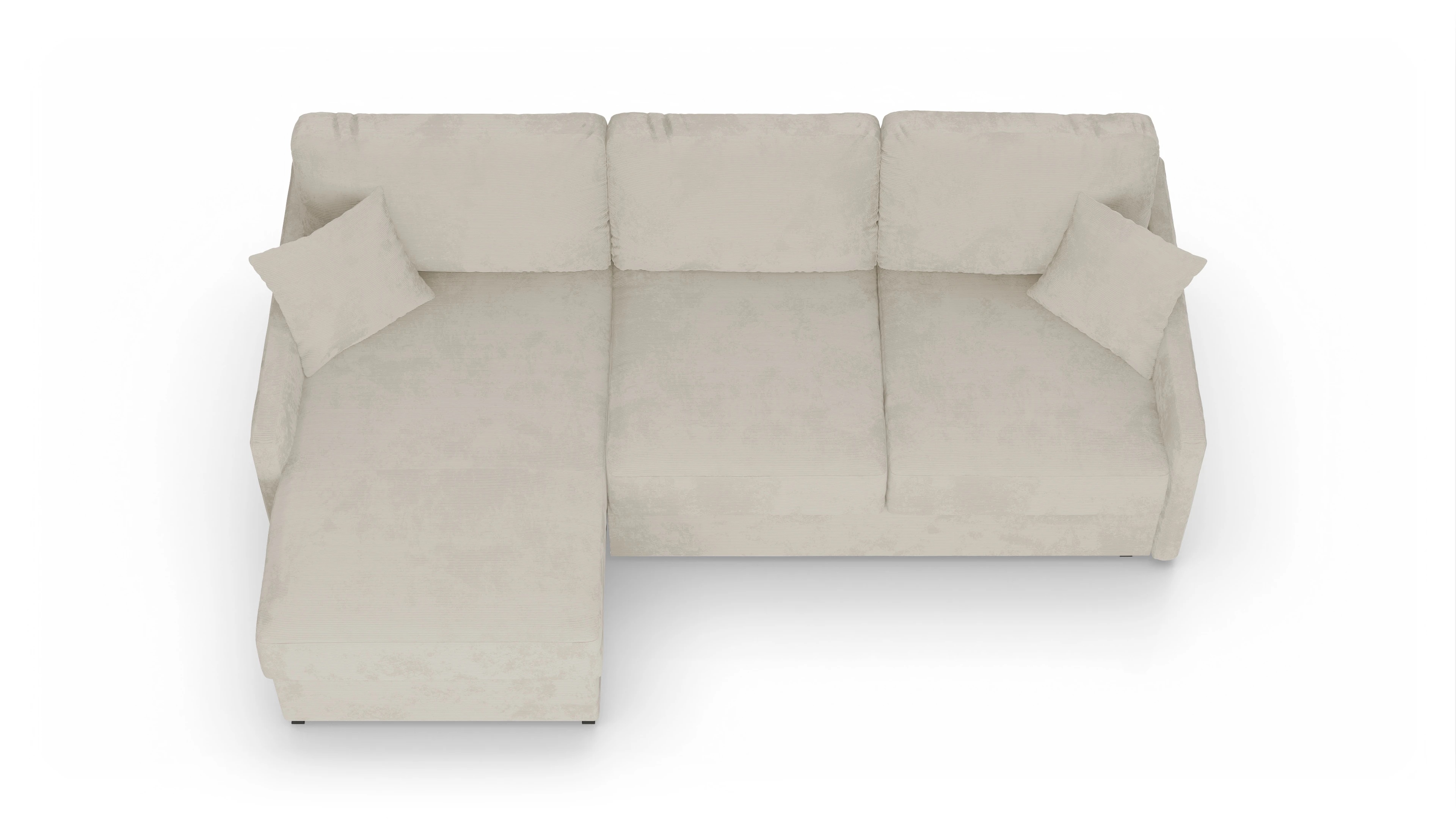 Ansicht des Produktes Karlstad Sofa mit Rec links in Cord weiß