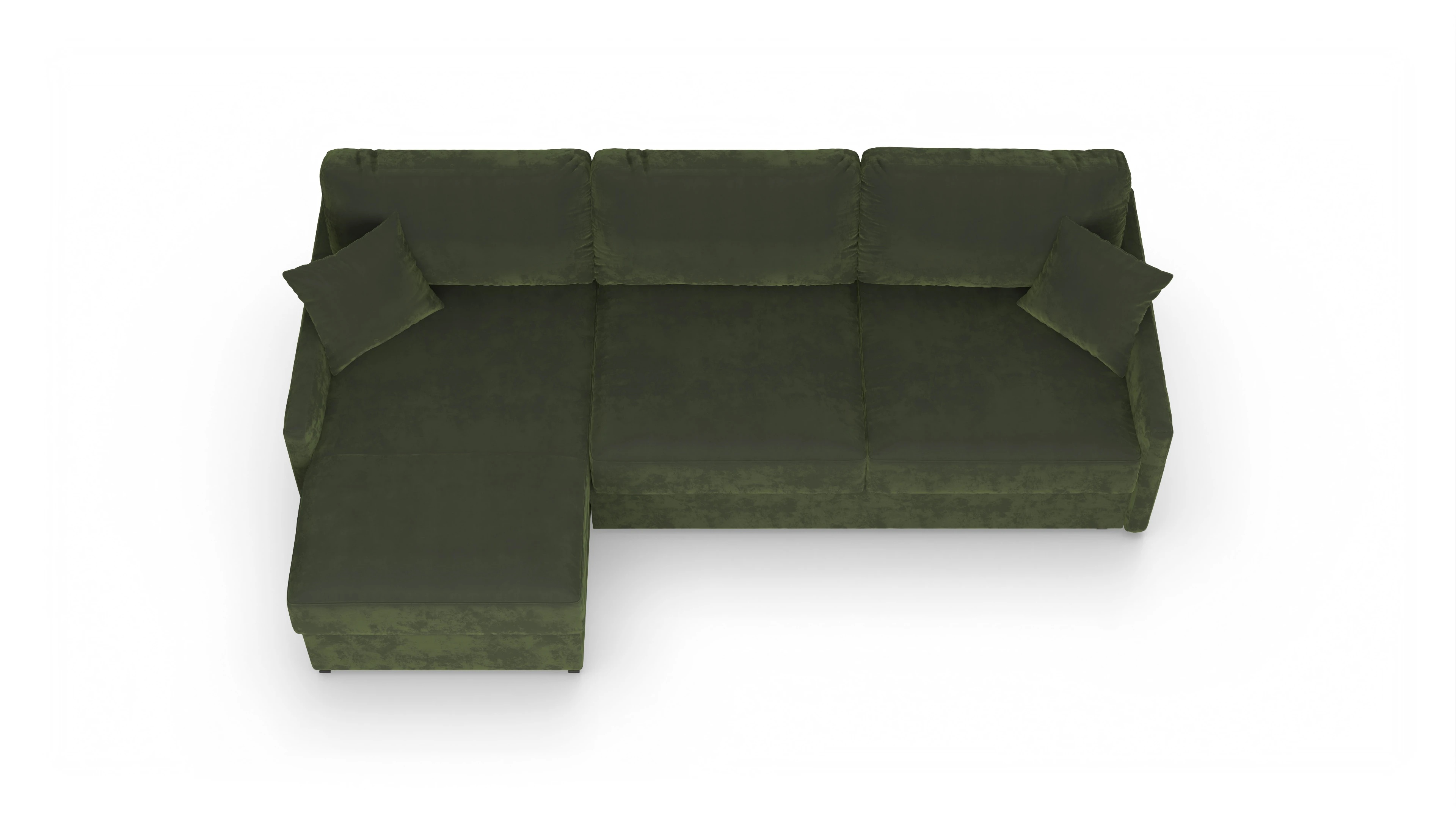 Ansicht des Produktes Karlstad Sofa mit Rec links in Samt grün