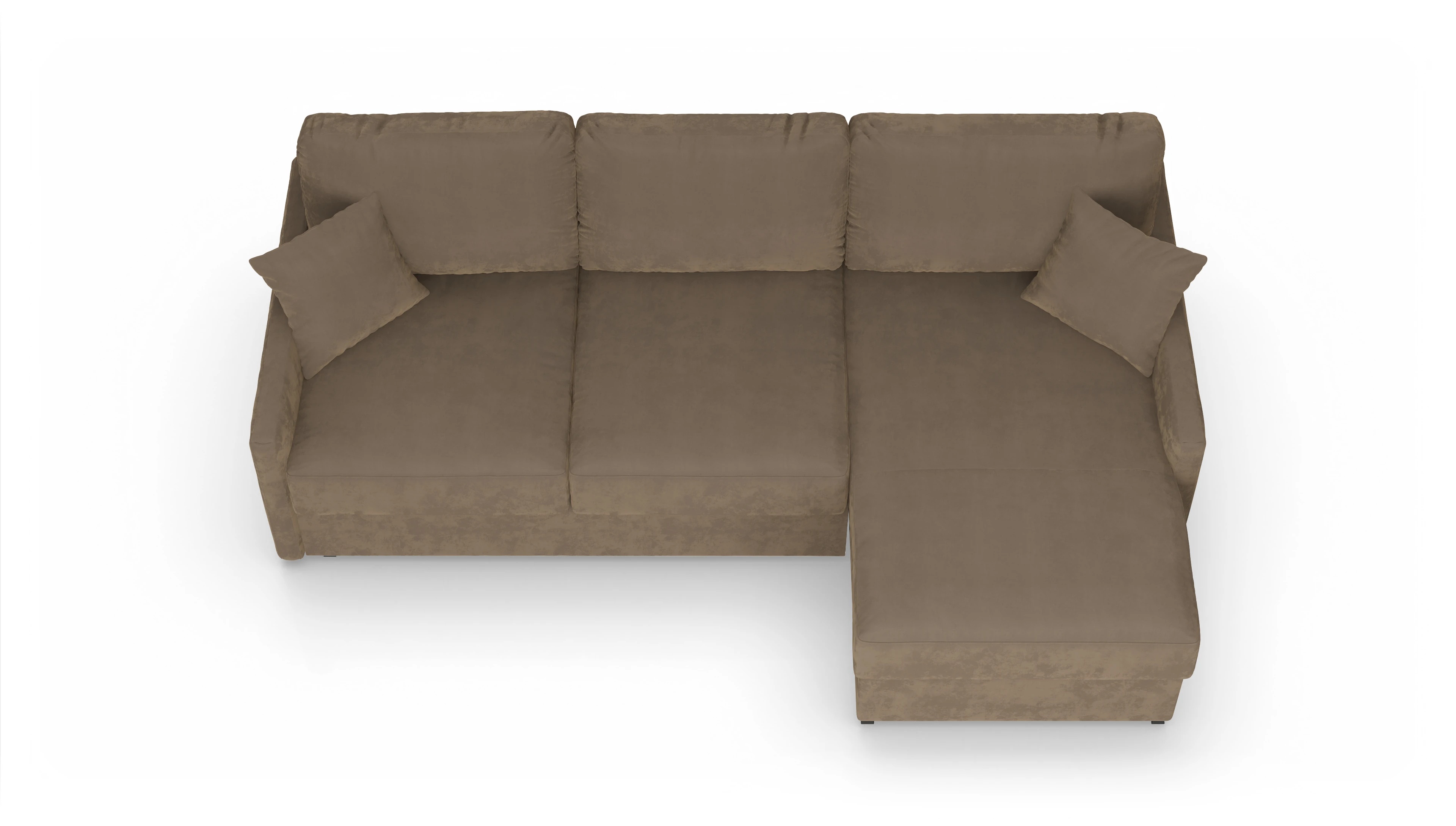 Ansicht des Produktes Karlstad Sofa mit Rec rechts in Samt braun