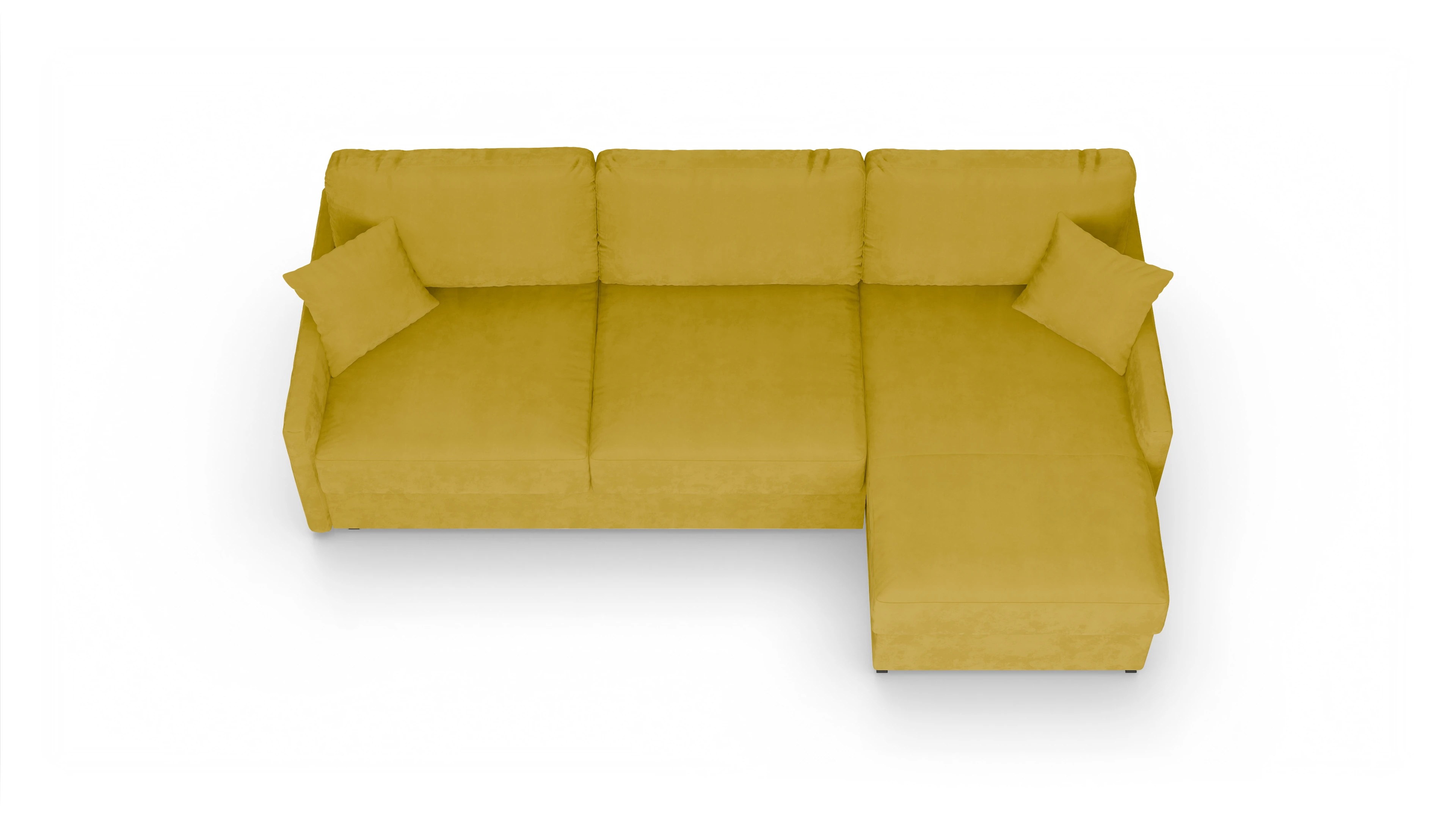 Ansicht des Produktes Karlstad Sofa mit Rec rechts in Samt gelb