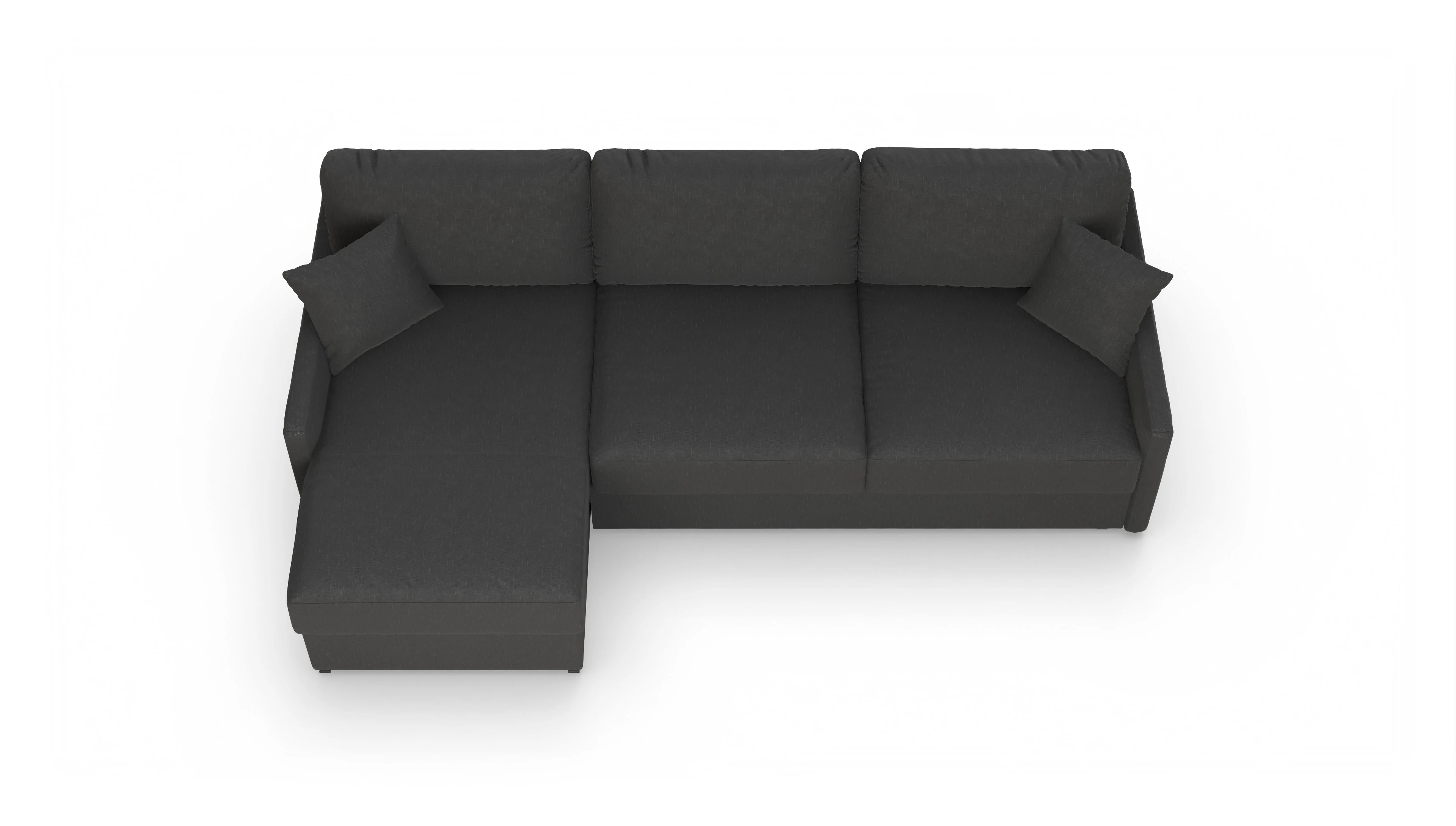 Ansicht des Produktes Karlstad Sofa mit Rec links in Stoff grau