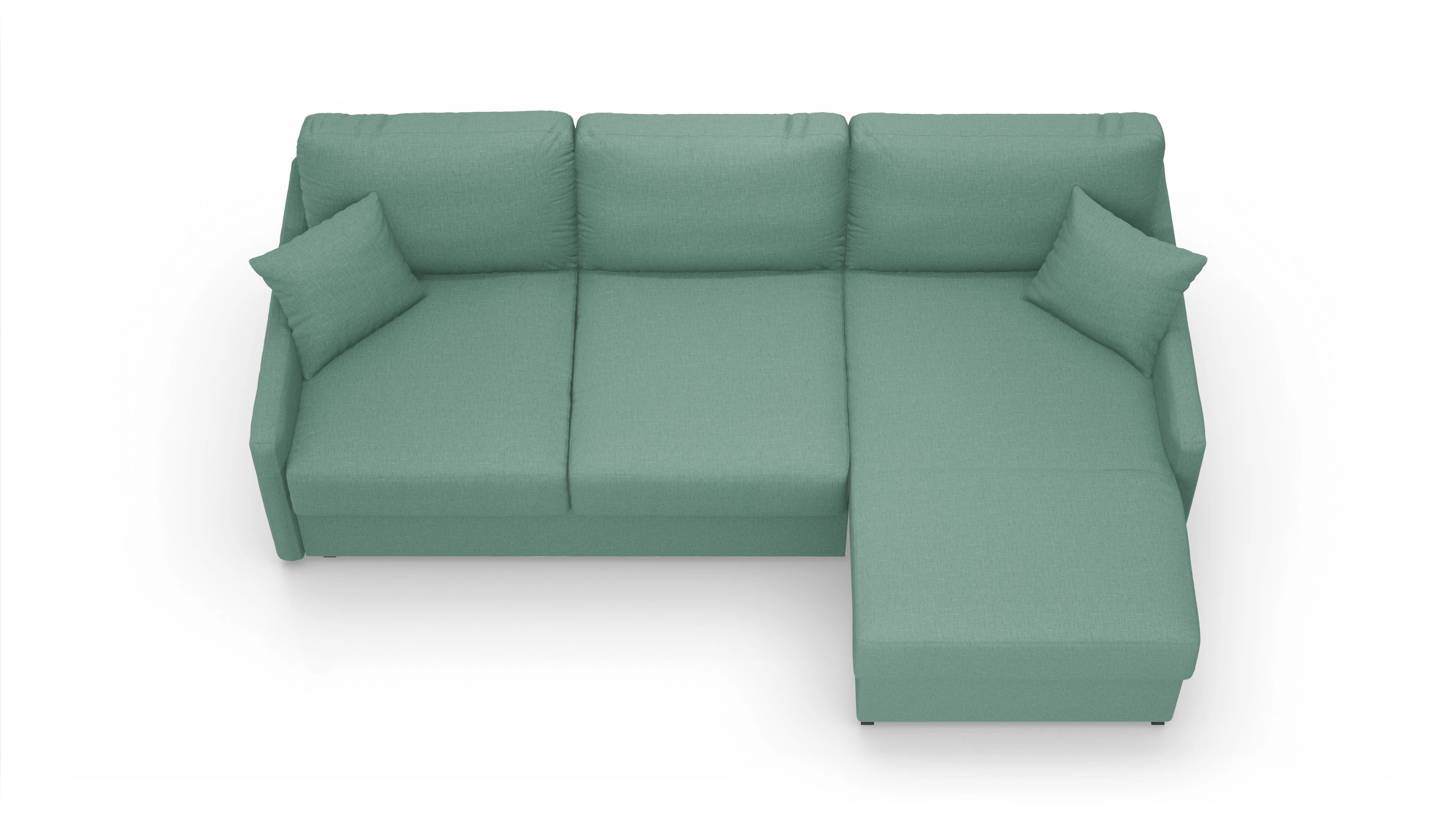 Ansicht des Produktes Karlstad Sofa mit Rec rechts in Stoff blau