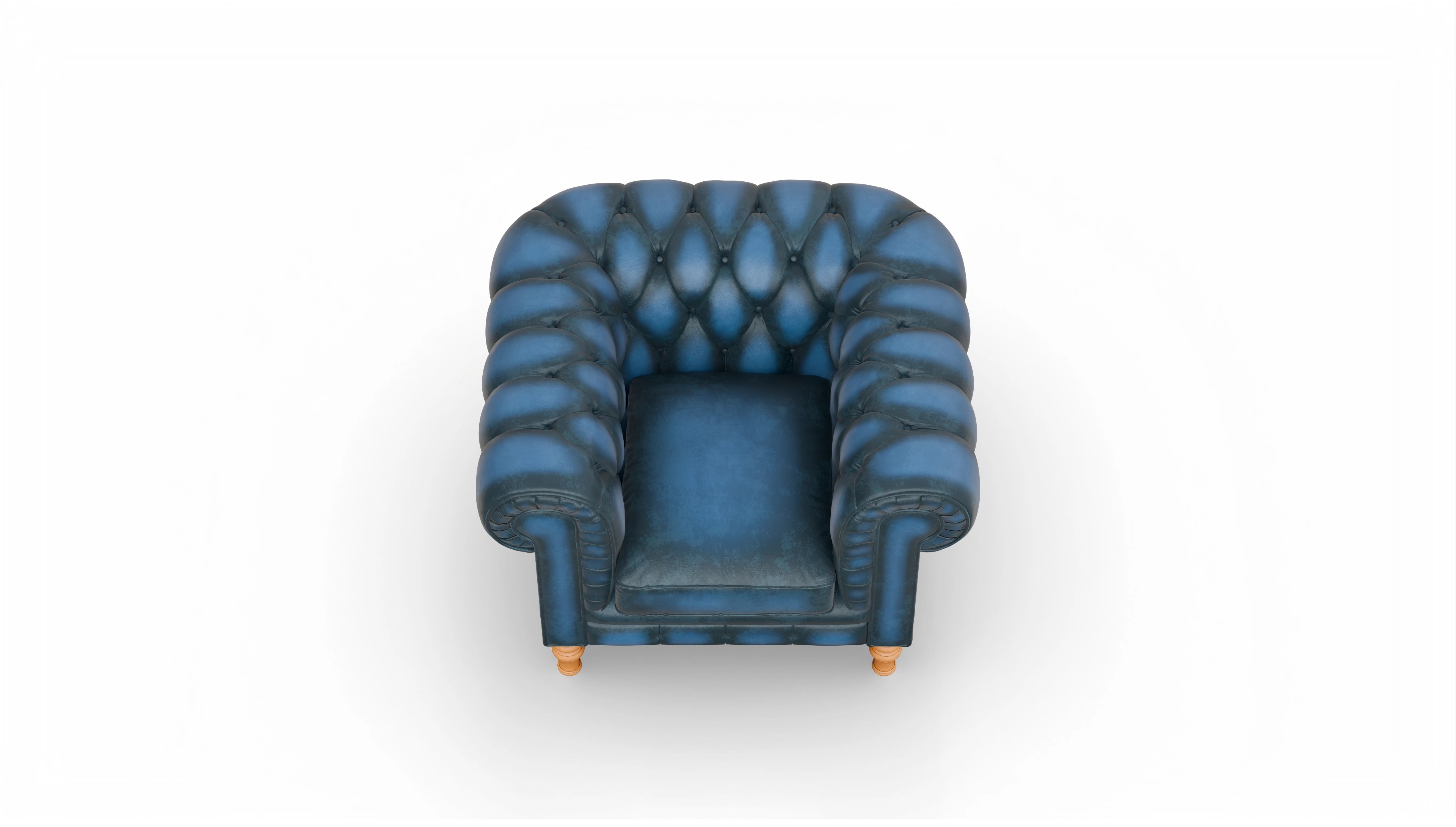 Chesterfield Sessel Countess Ansicht des Produktes Countess Sessel in Leder blau