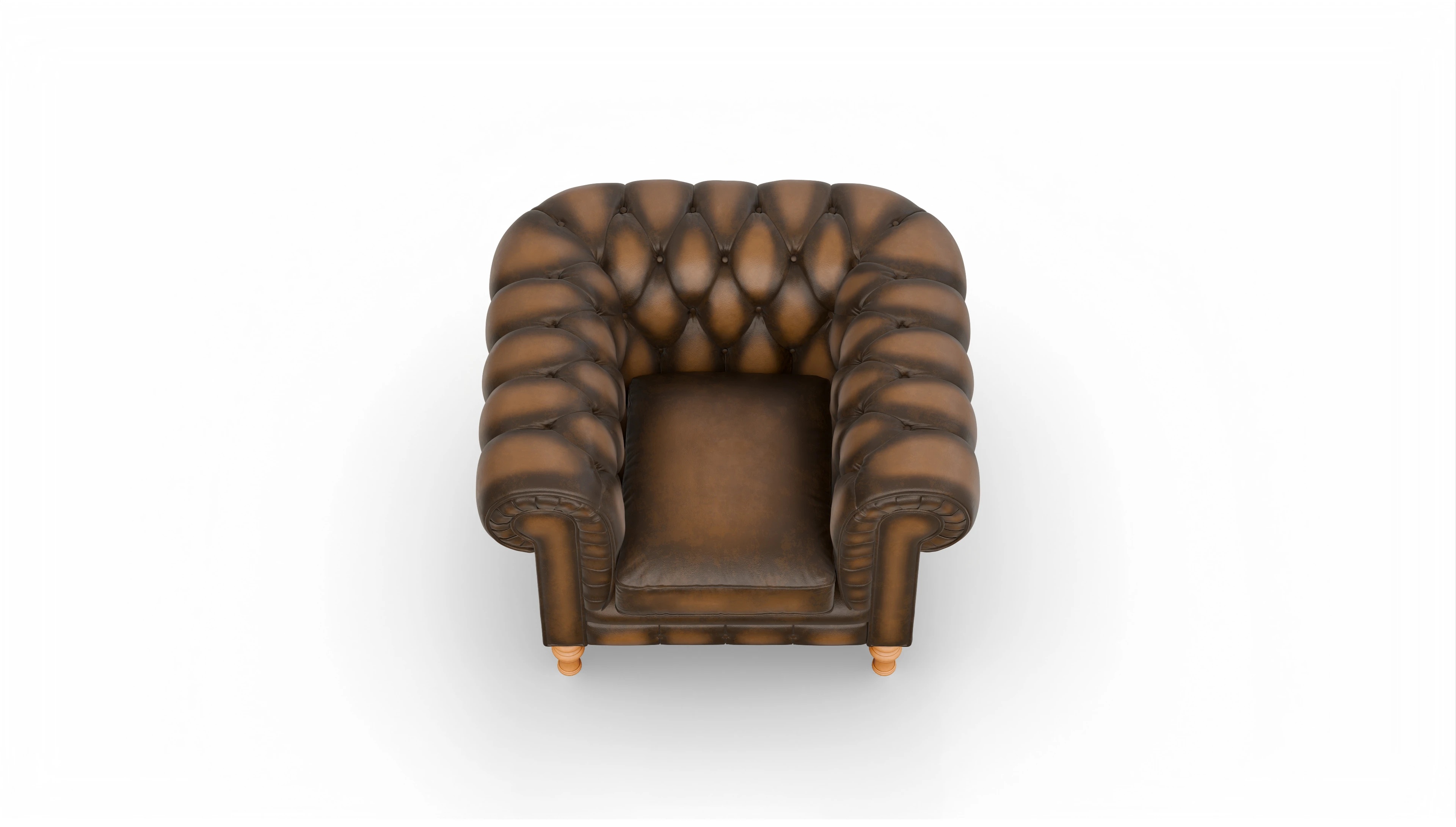 Chesterfield Sessel Countess Ansicht des Produktes Countess Sessel in Leder braun