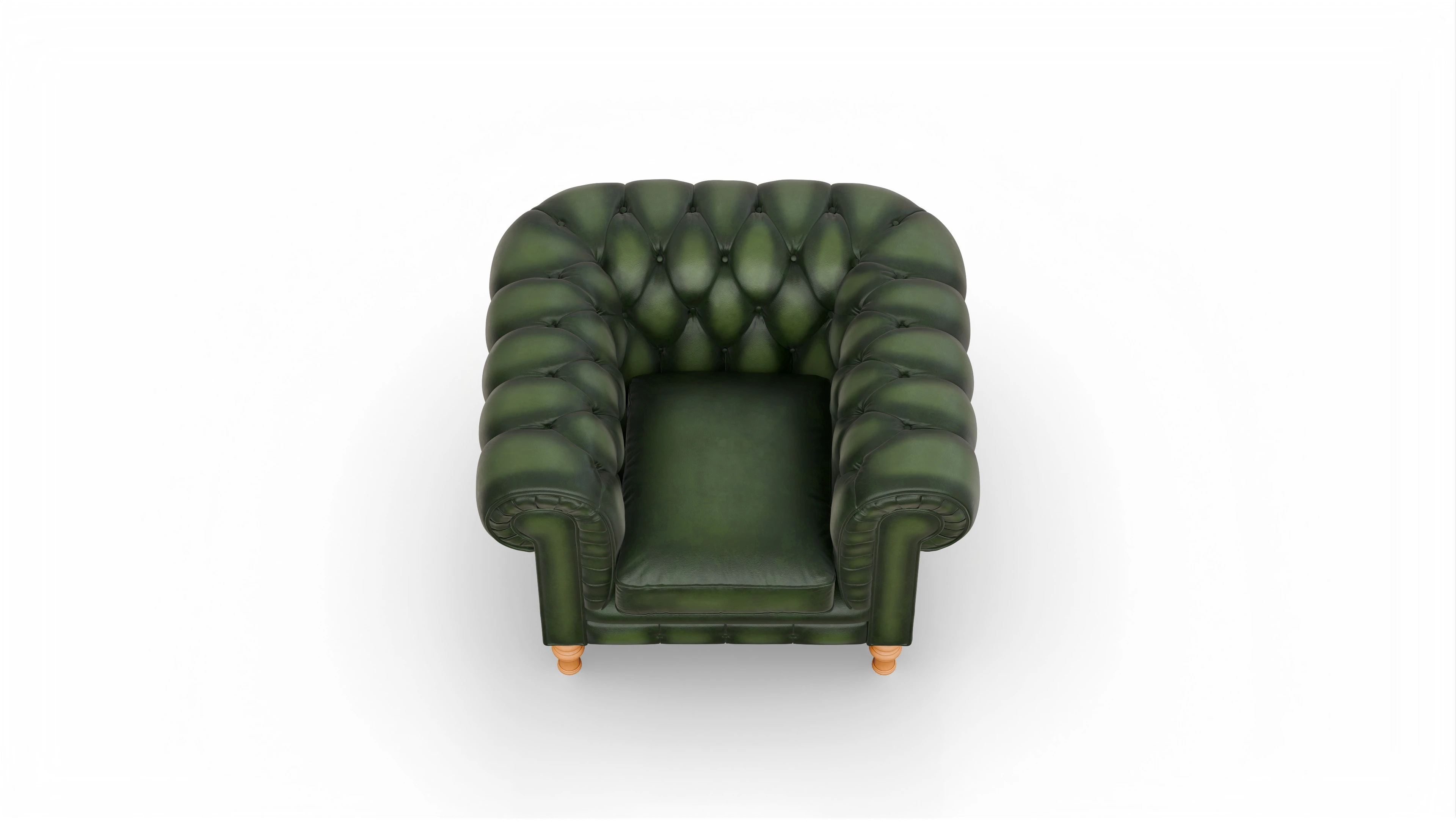 Chesterfield Sessel Countess Ansicht des Produktes Countess Sessel in Leder grün