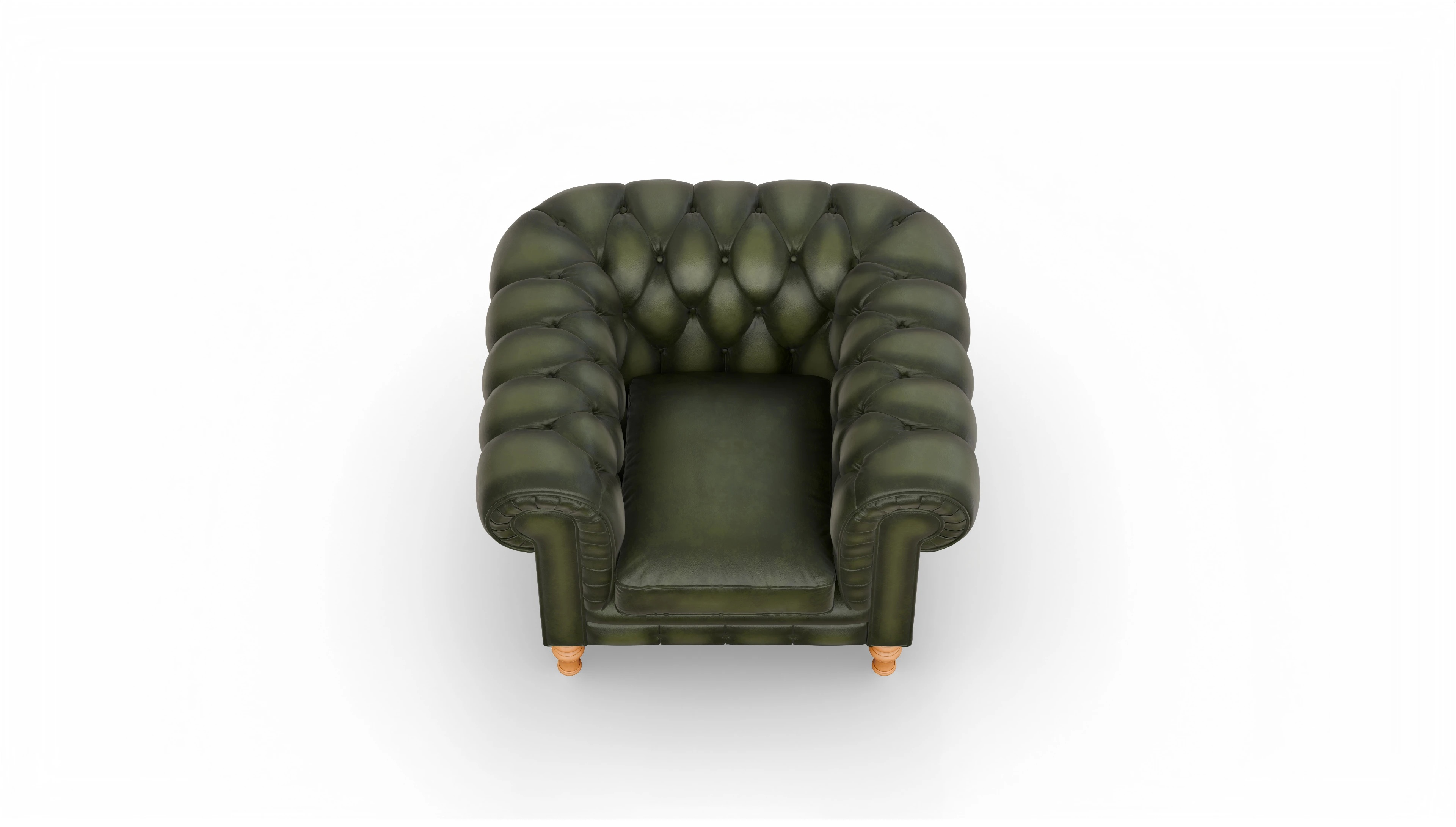 Chesterfield Sessel Countess Ansicht des Produktes Countess Sessel in Leder grün