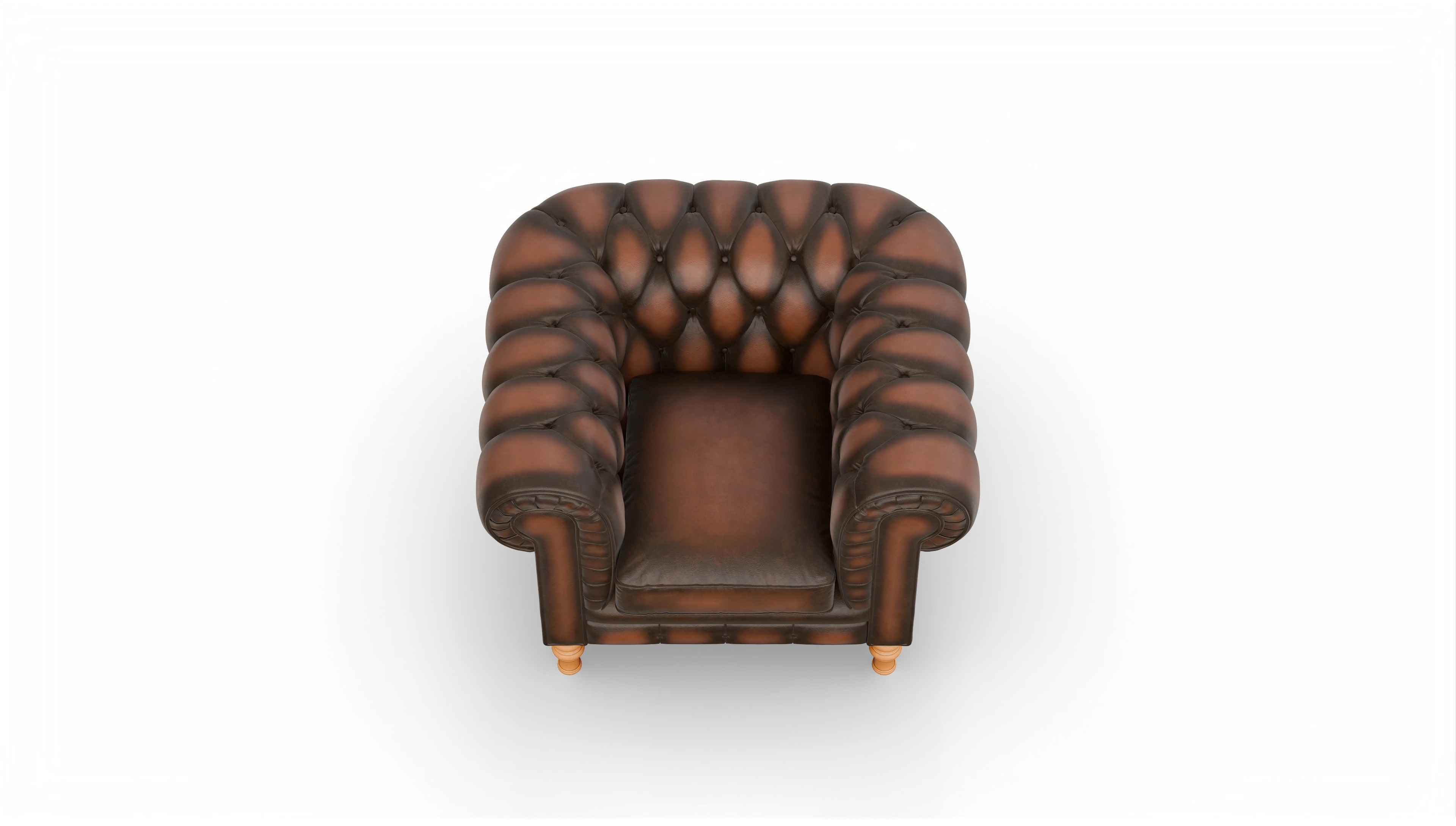 Chesterfield Sessel Countess Ansicht des Produktes Countess Sessel in Leder braun