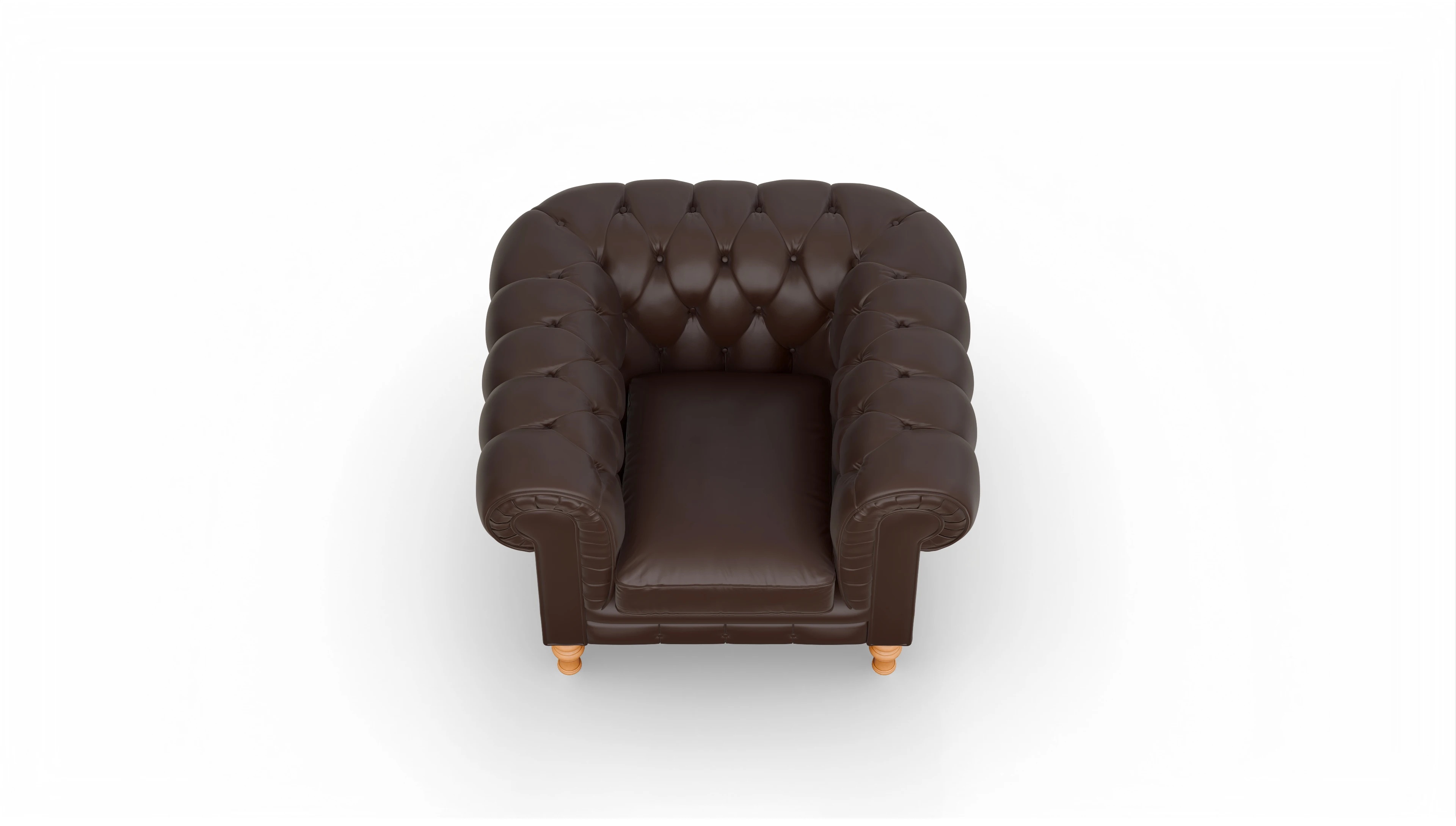 Chesterfield Sessel Countess Ansicht des Produktes Countess Sessel in Leder braun