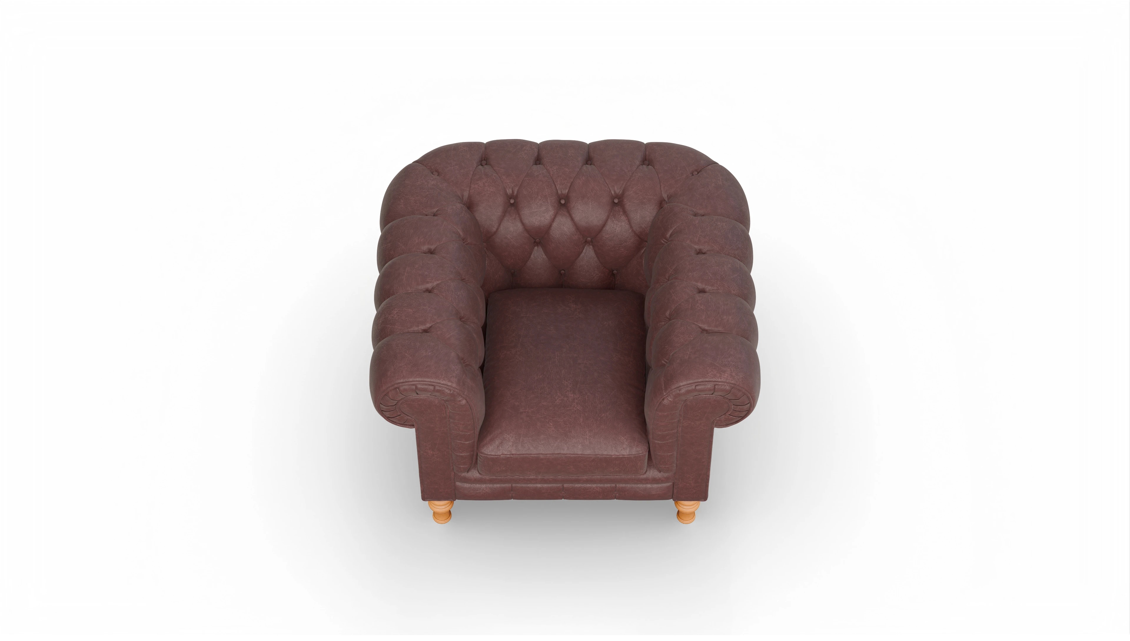 Chesterfield Sessel Countess Ansicht des Produktes Countess Sessel in Leder rot