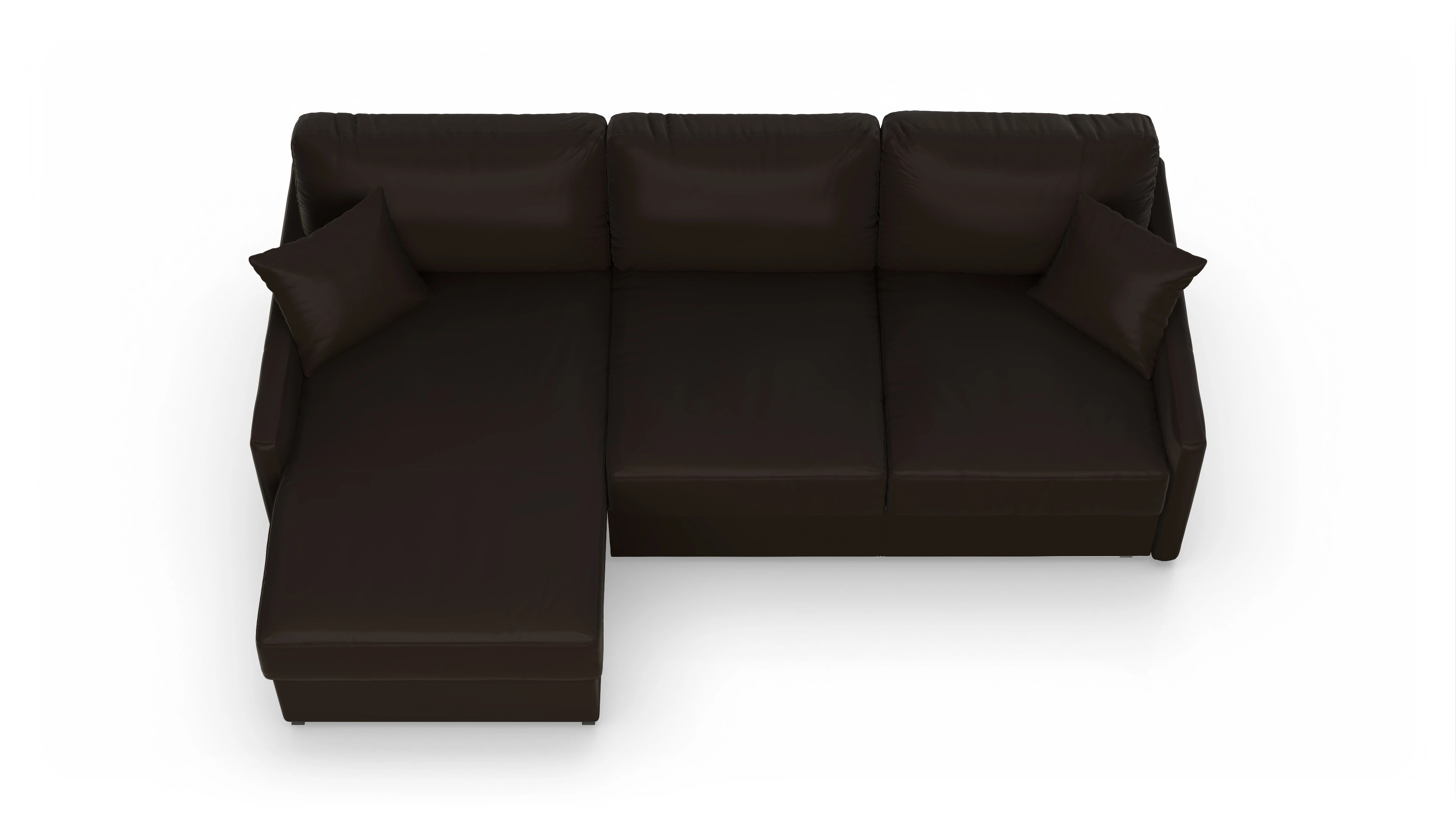 Ansicht des Produktes Karlstad Sofa mit Rec links in Leder braun