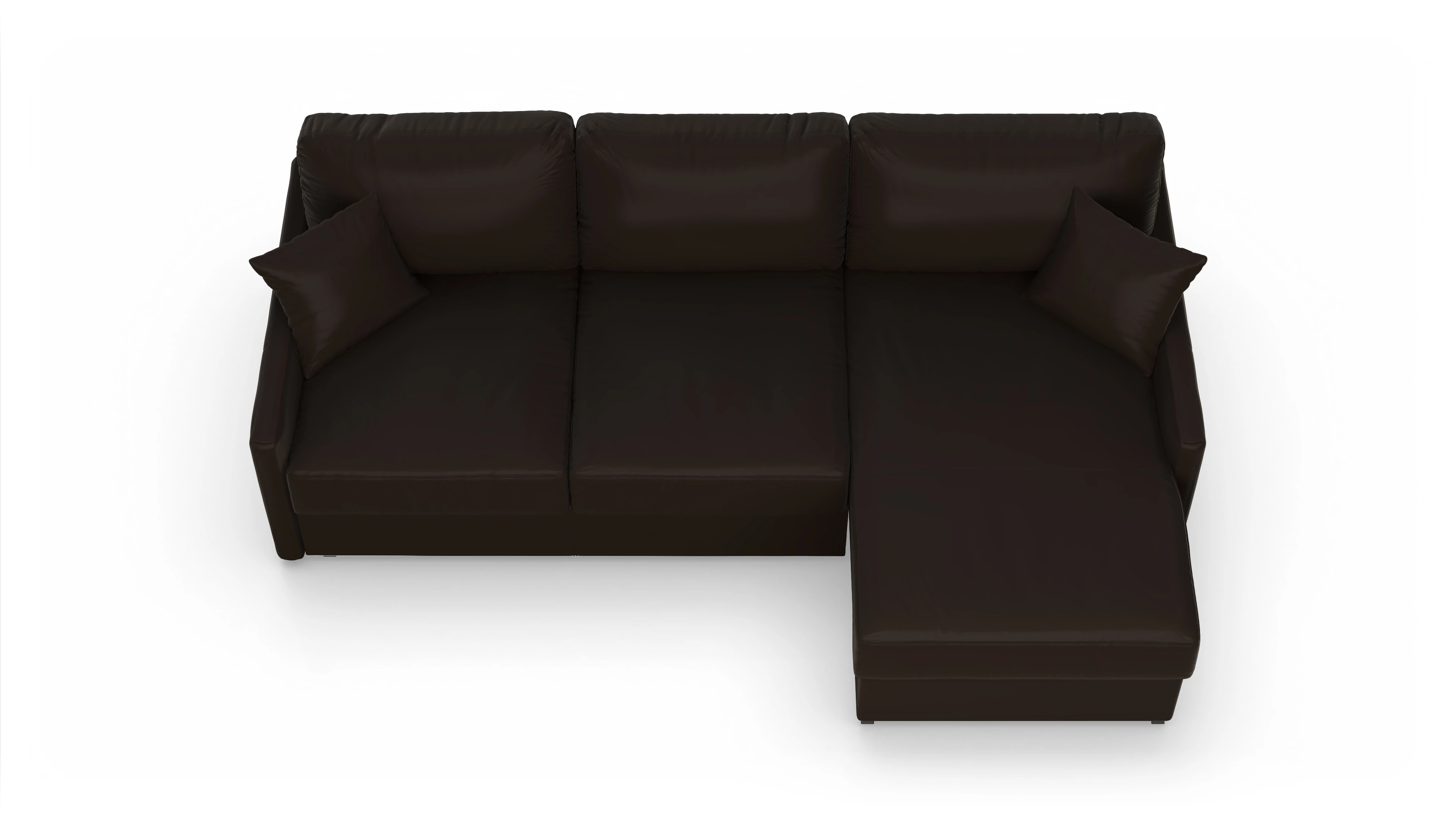 Ansicht des Produktes Karlstad Sofa mit Rec rechts in Leder braun