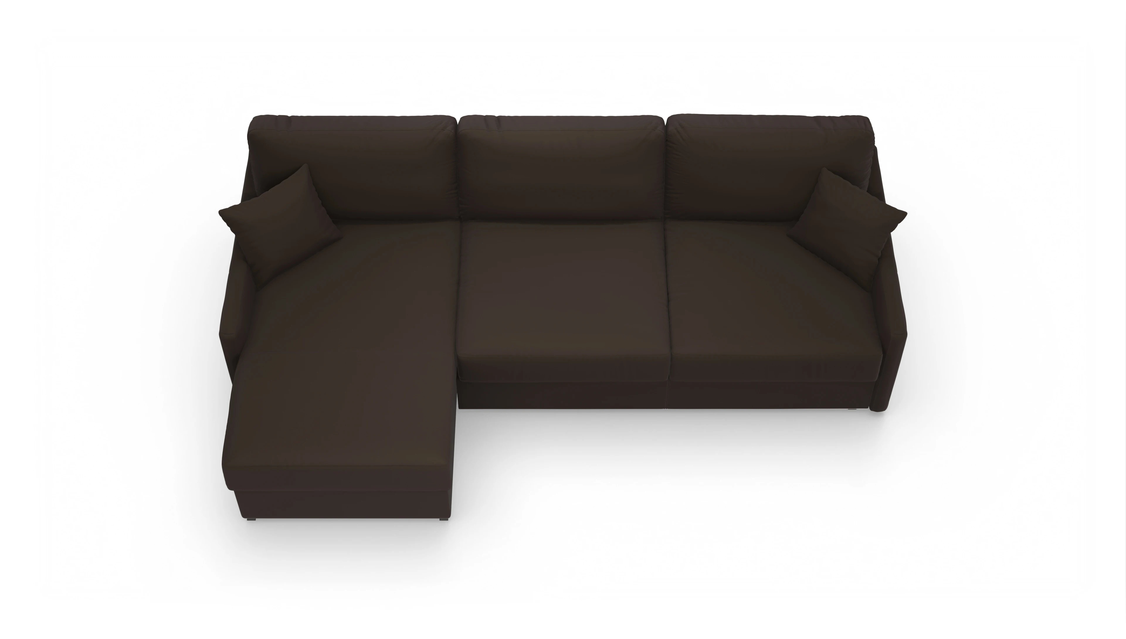 Ansicht des Produktes Karlstad Sofa mit Rec links in Leder braun