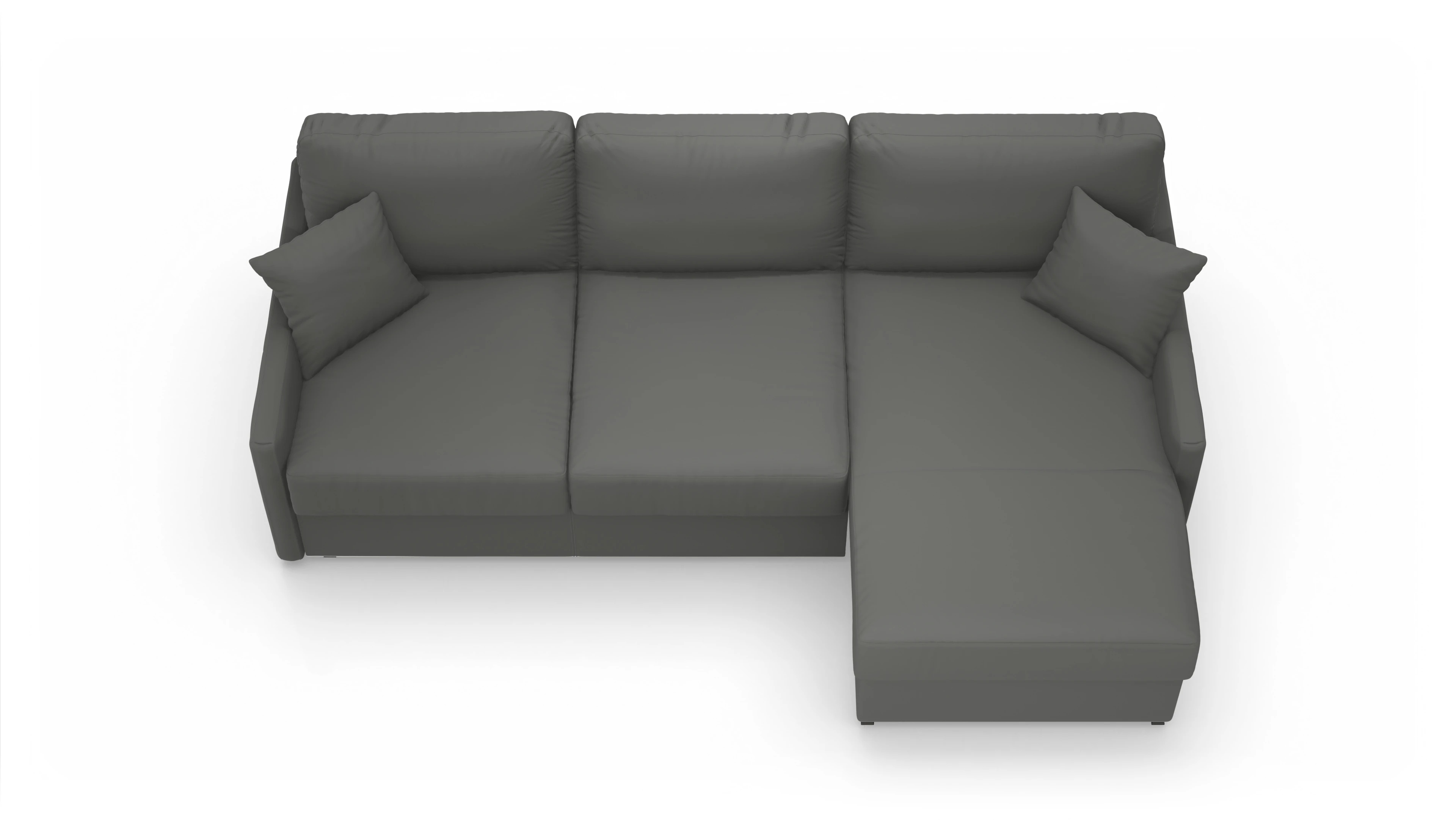 Ansicht des Produktes Karlstad Sofa mit Rec rechts in Leder grau