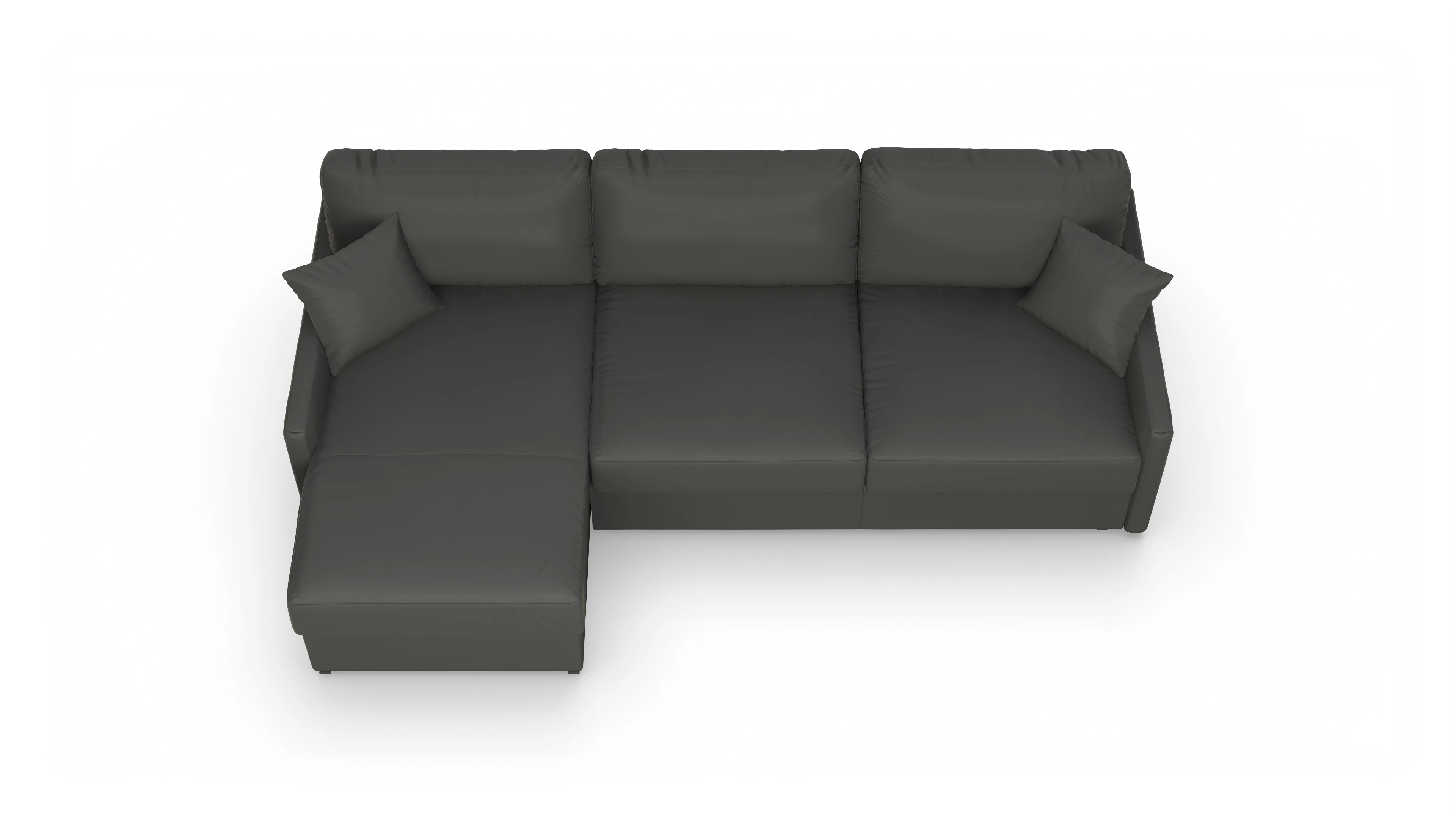 Ansicht des Produktes Karlstad Sofa mit Rec links in Leder grau
