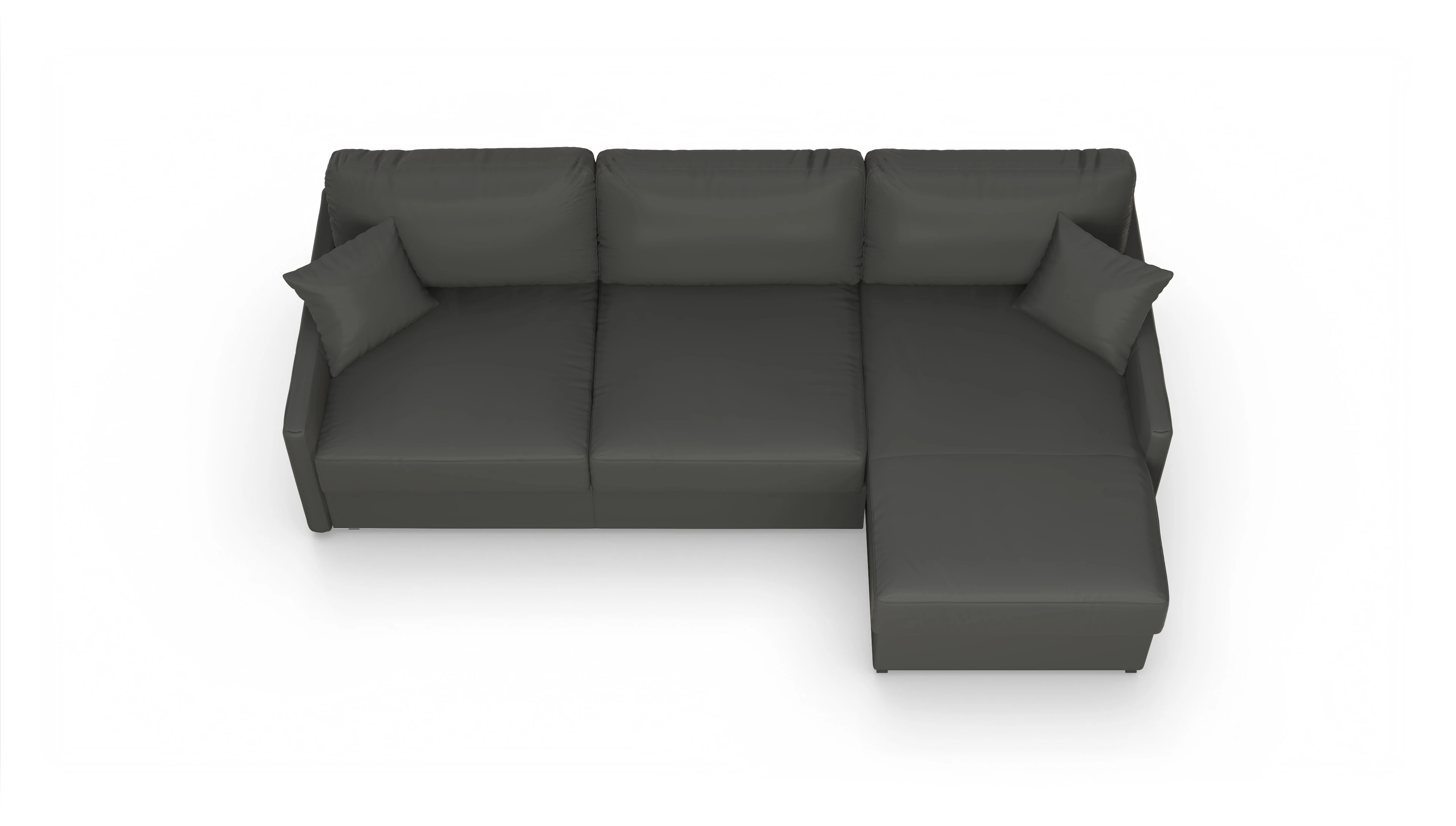 Ansicht des Produktes Karlstad Sofa mit Rec rechts in Leder grau