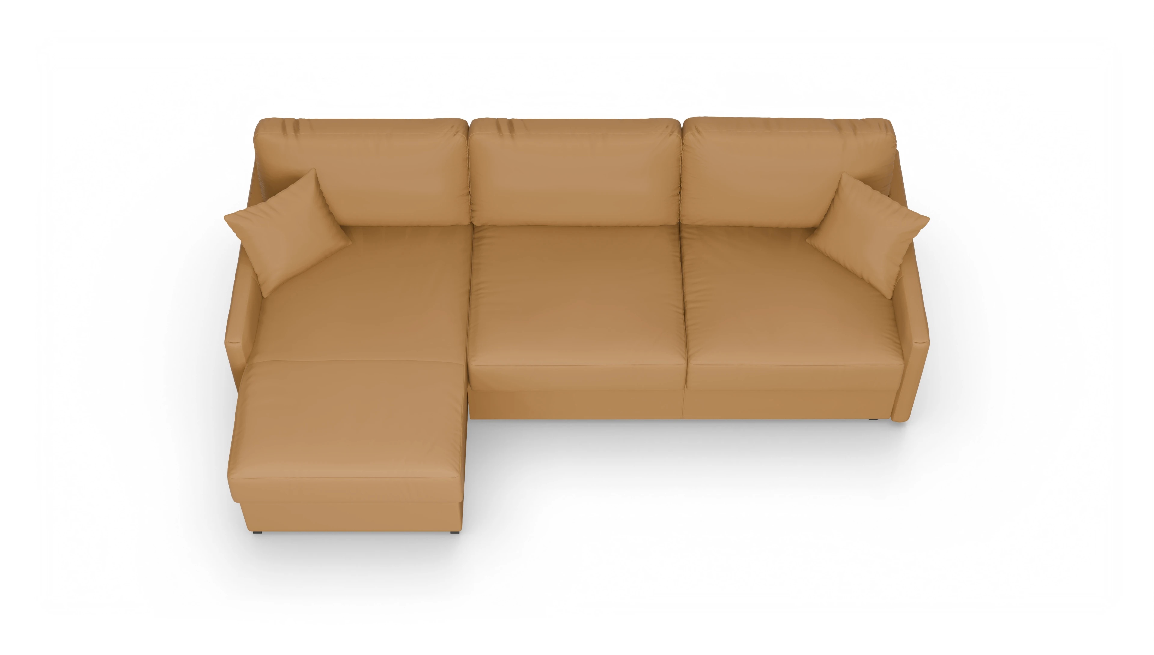 Ansicht des Produktes Karlstad Sofa mit Rec links in Leder braun